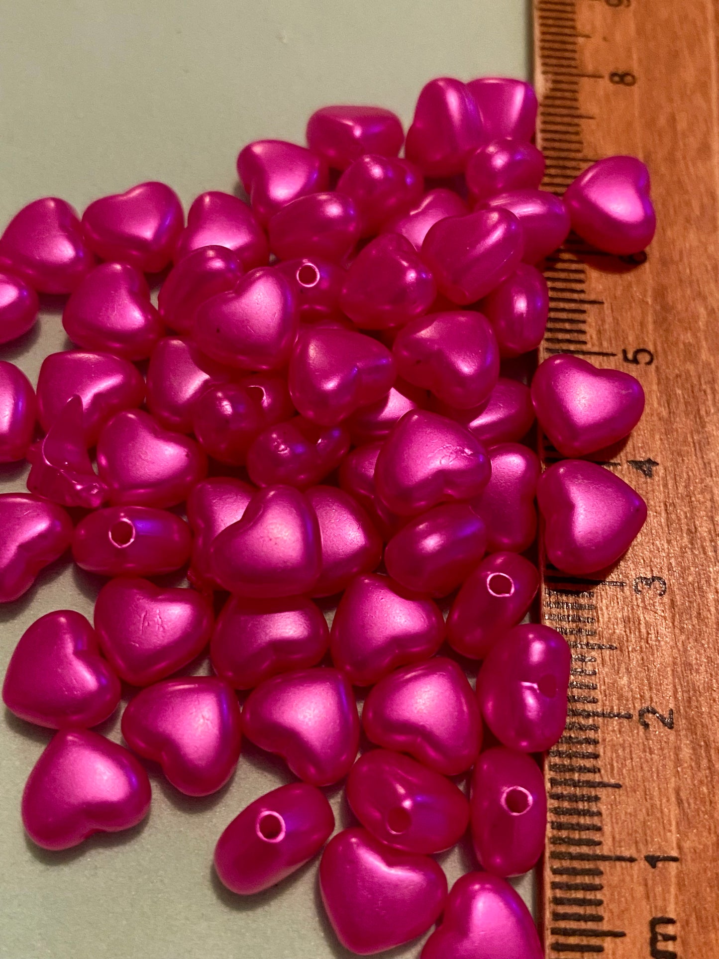 50 x Heart Shaped Beads Choose from 7 Colours