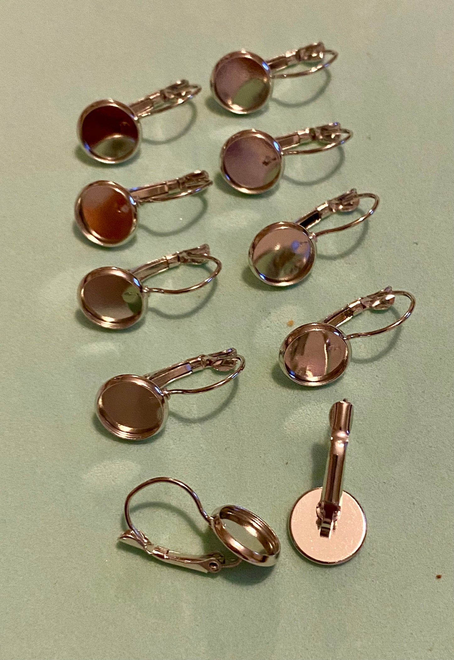 10 x French Lever Cabochon Earring Settings