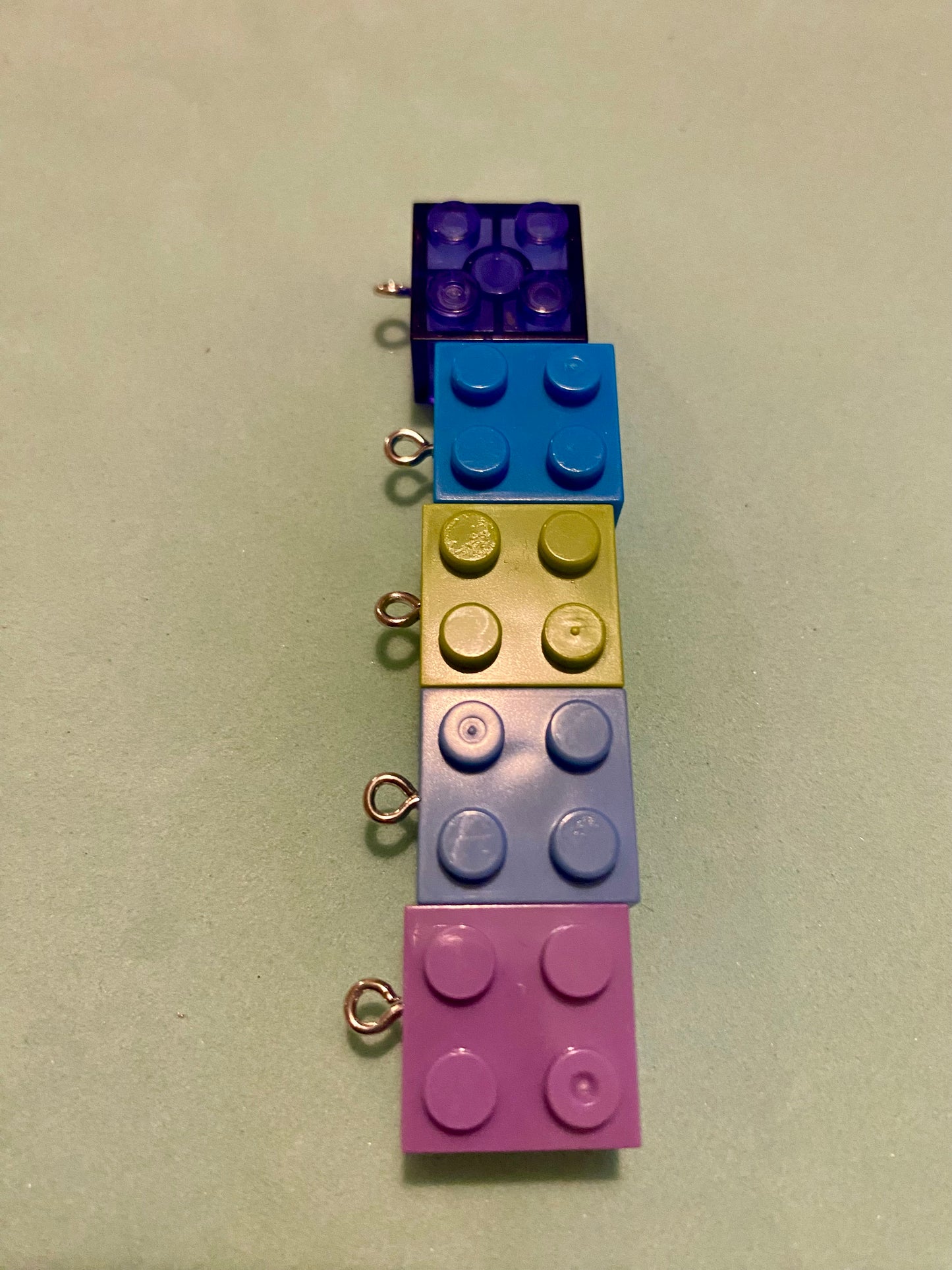 5 Assorted Coloured Brick Charms