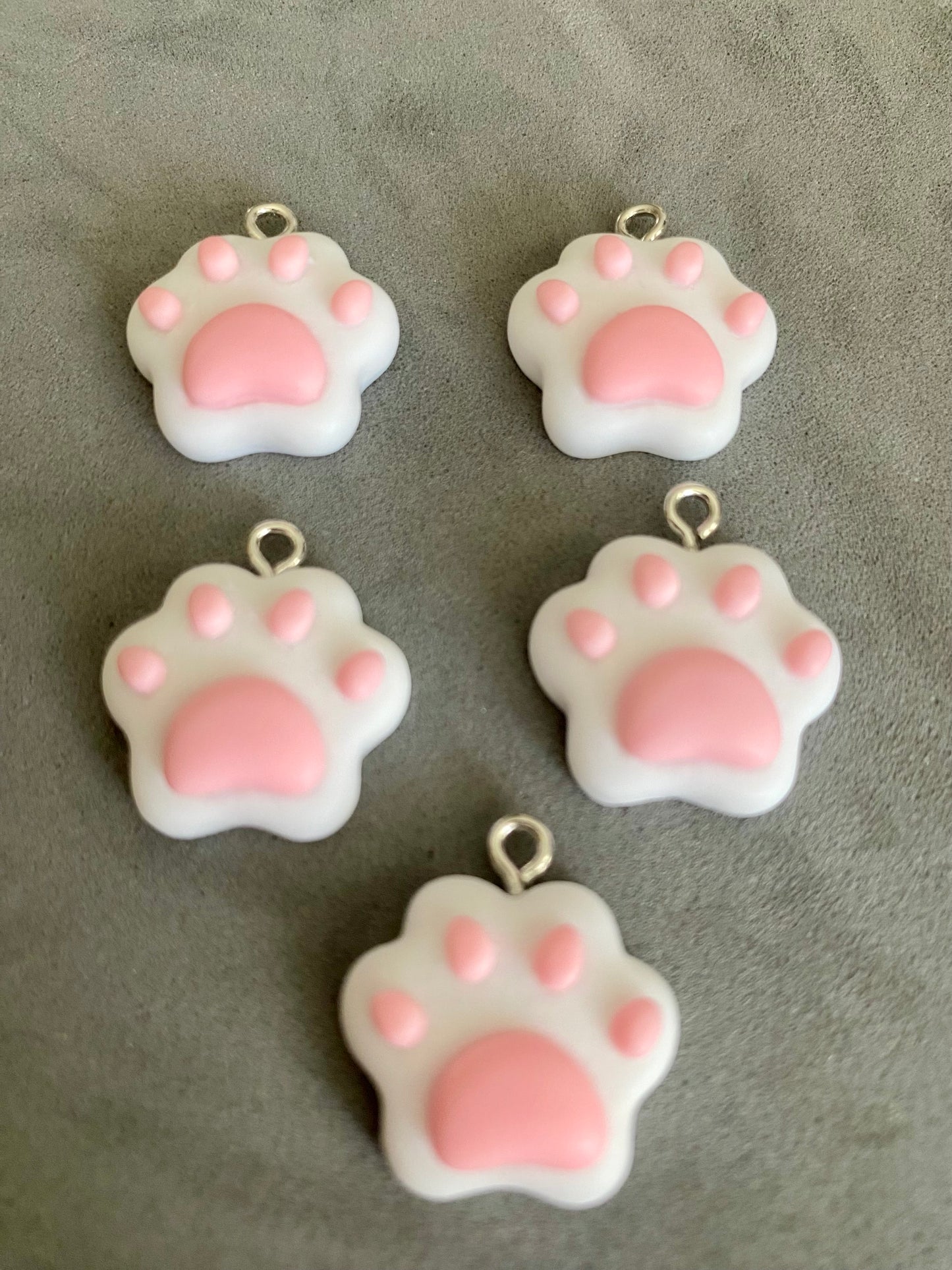 5 Super Cute Cat Paw Charms Choose Colours