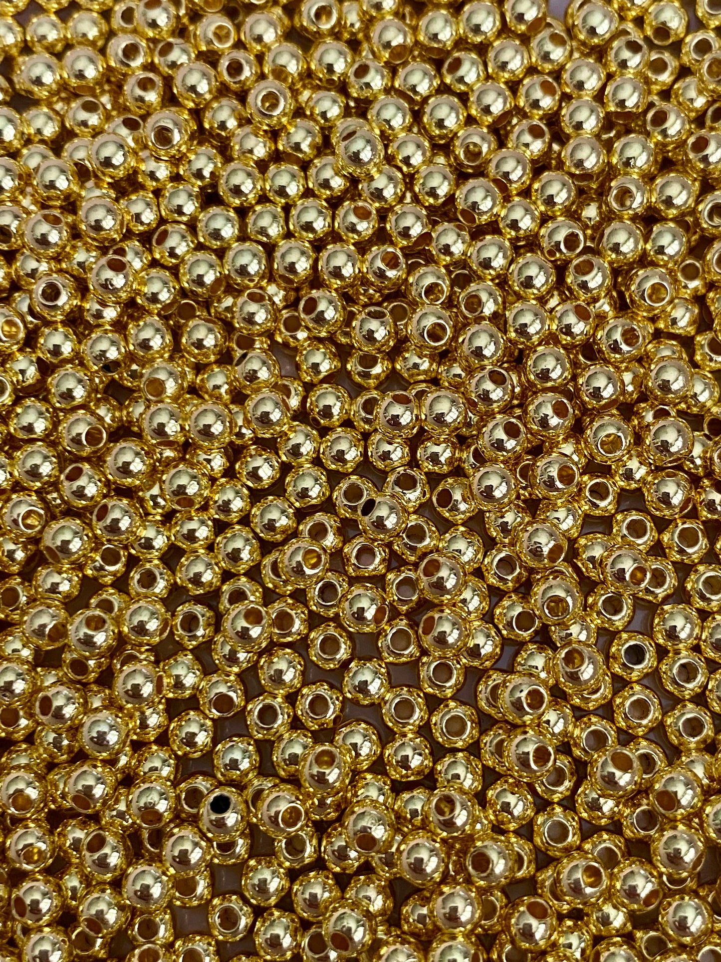 100 x 4mm Gold Beads Suitable for Jewellery And Crafting