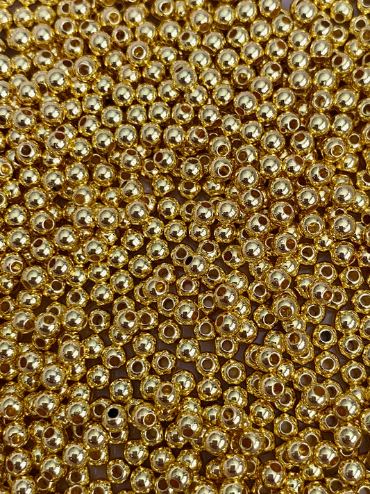 100 x 4mm Gold Beads Suitable for Jewellery And Crafting