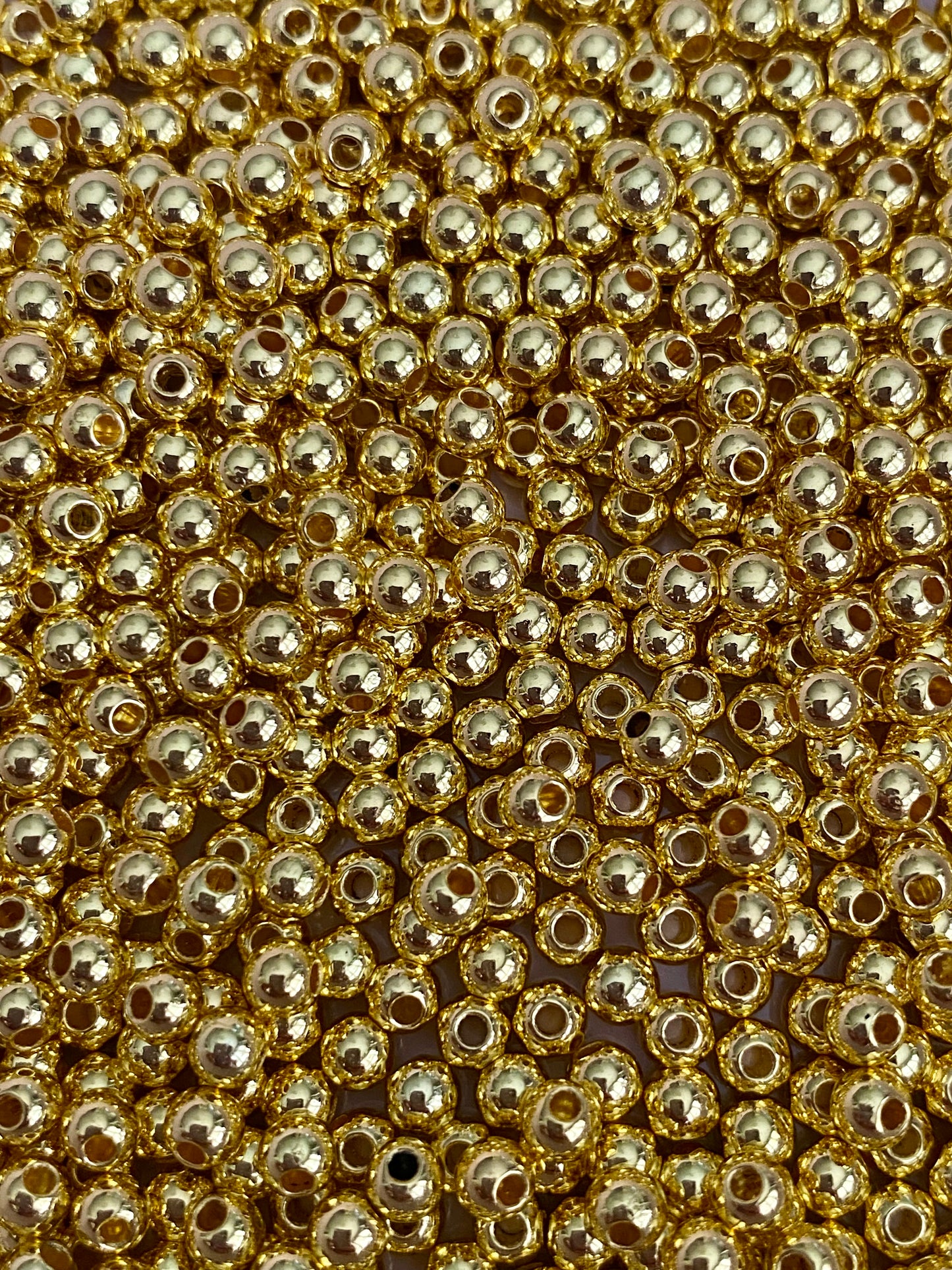 100 x 4mm Gold Beads Suitable for Jewellery And Crafting