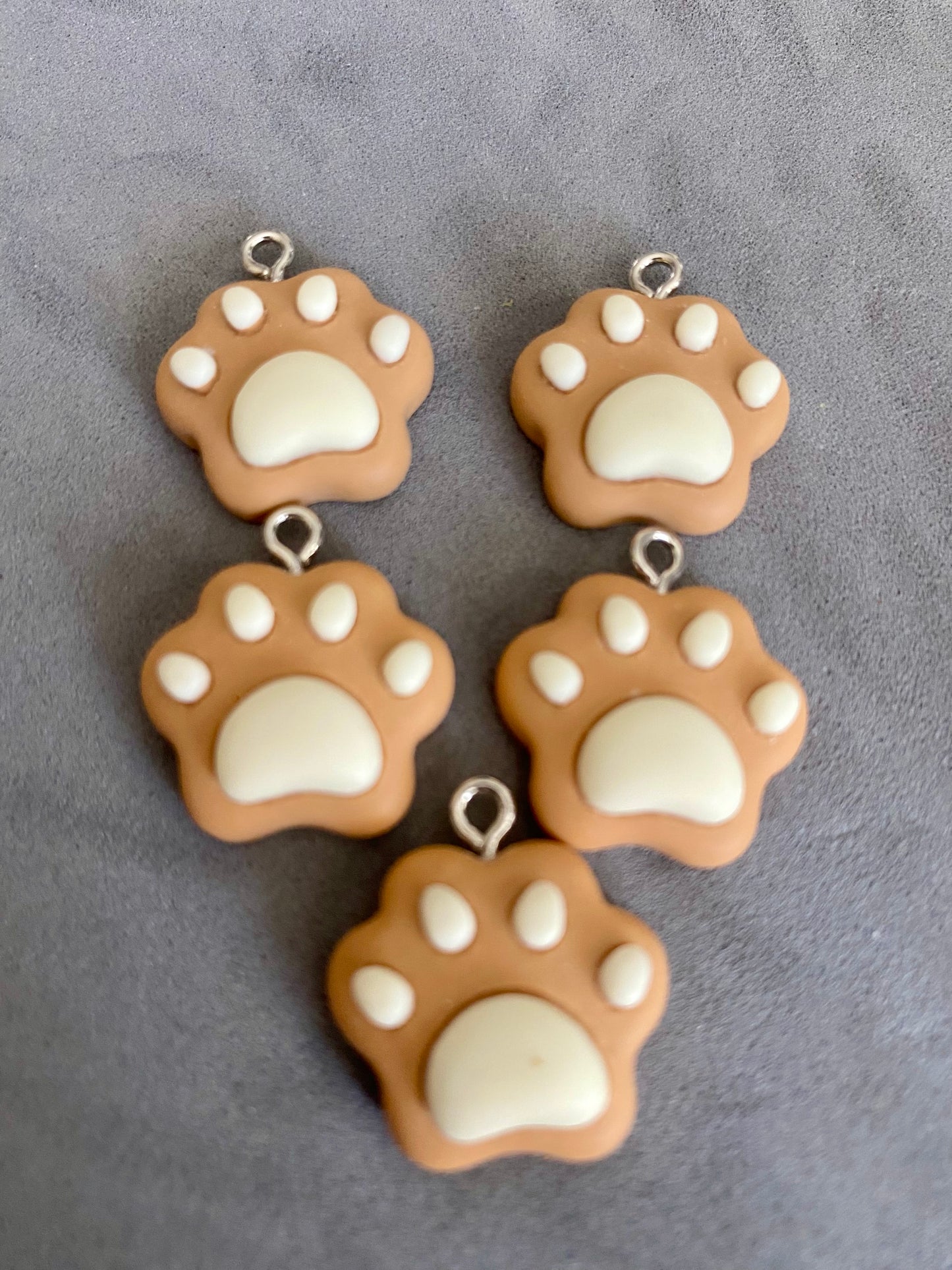 5 Super Cute Cat Paw Charms Choose Colours