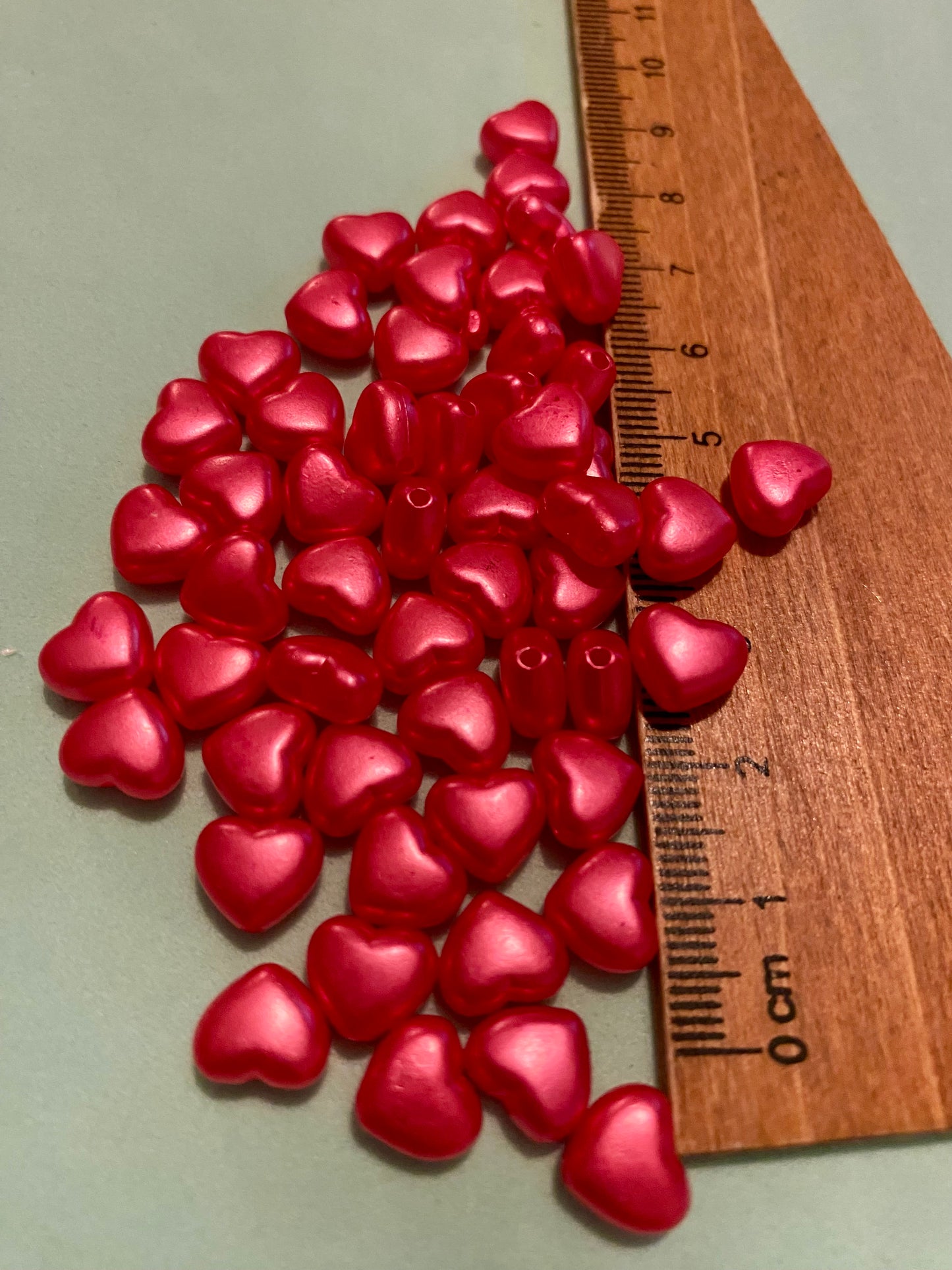 50 x Heart Shaped Beads Choose from 7 Colours