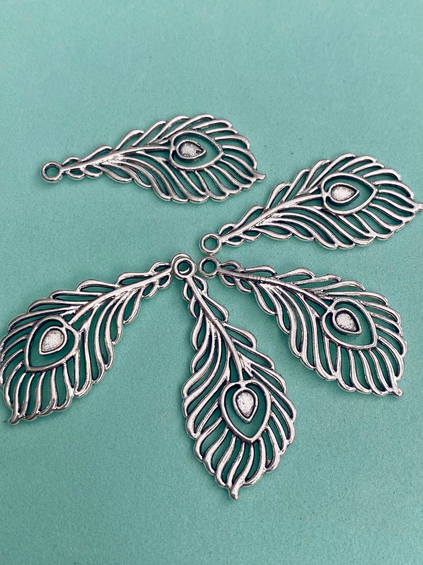 Charms feathers silver peacock pendants jewellery 