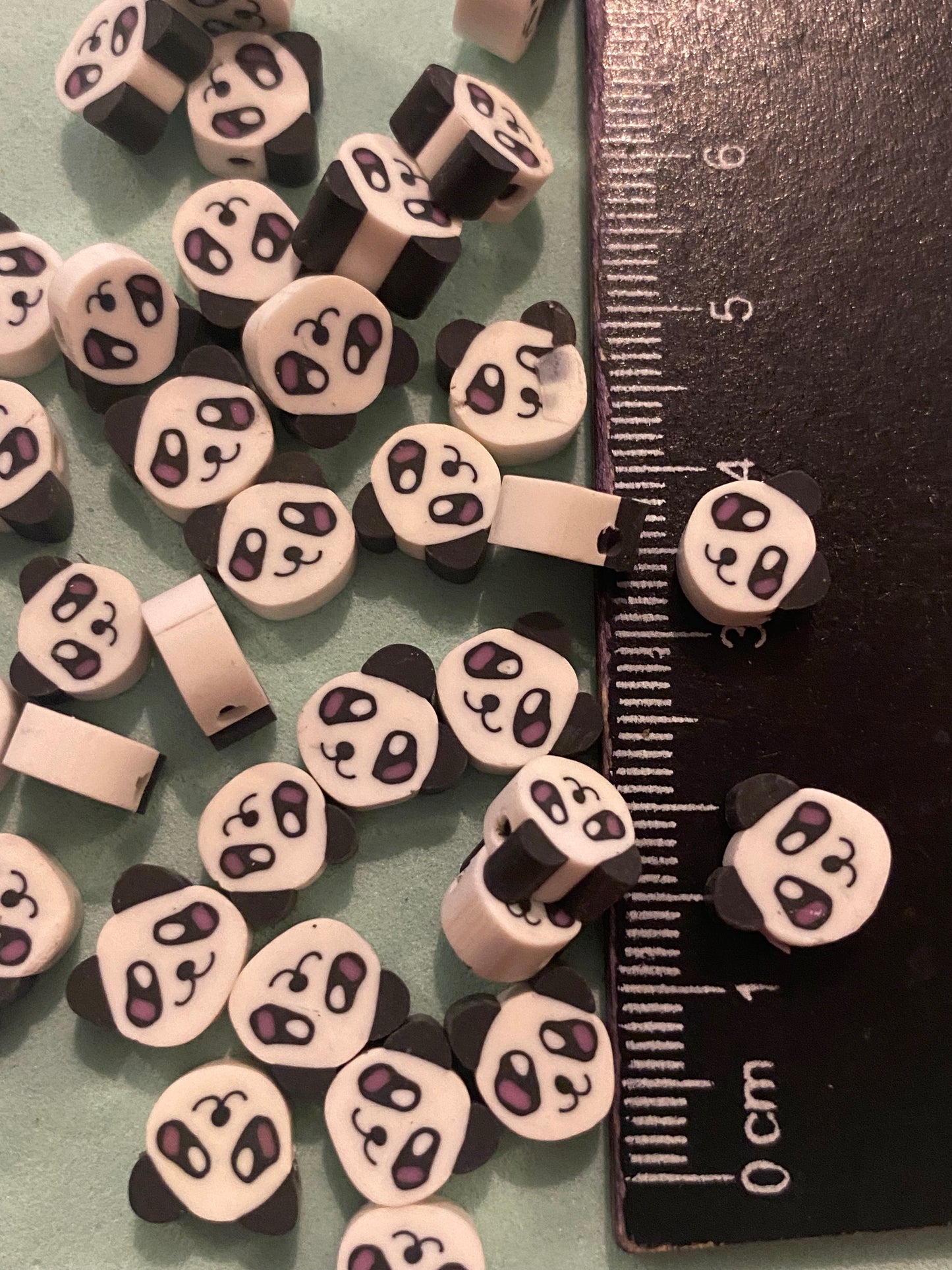 40 Polymer Clay Panda Heads Beads Suitable for Jewellery making and Crafting