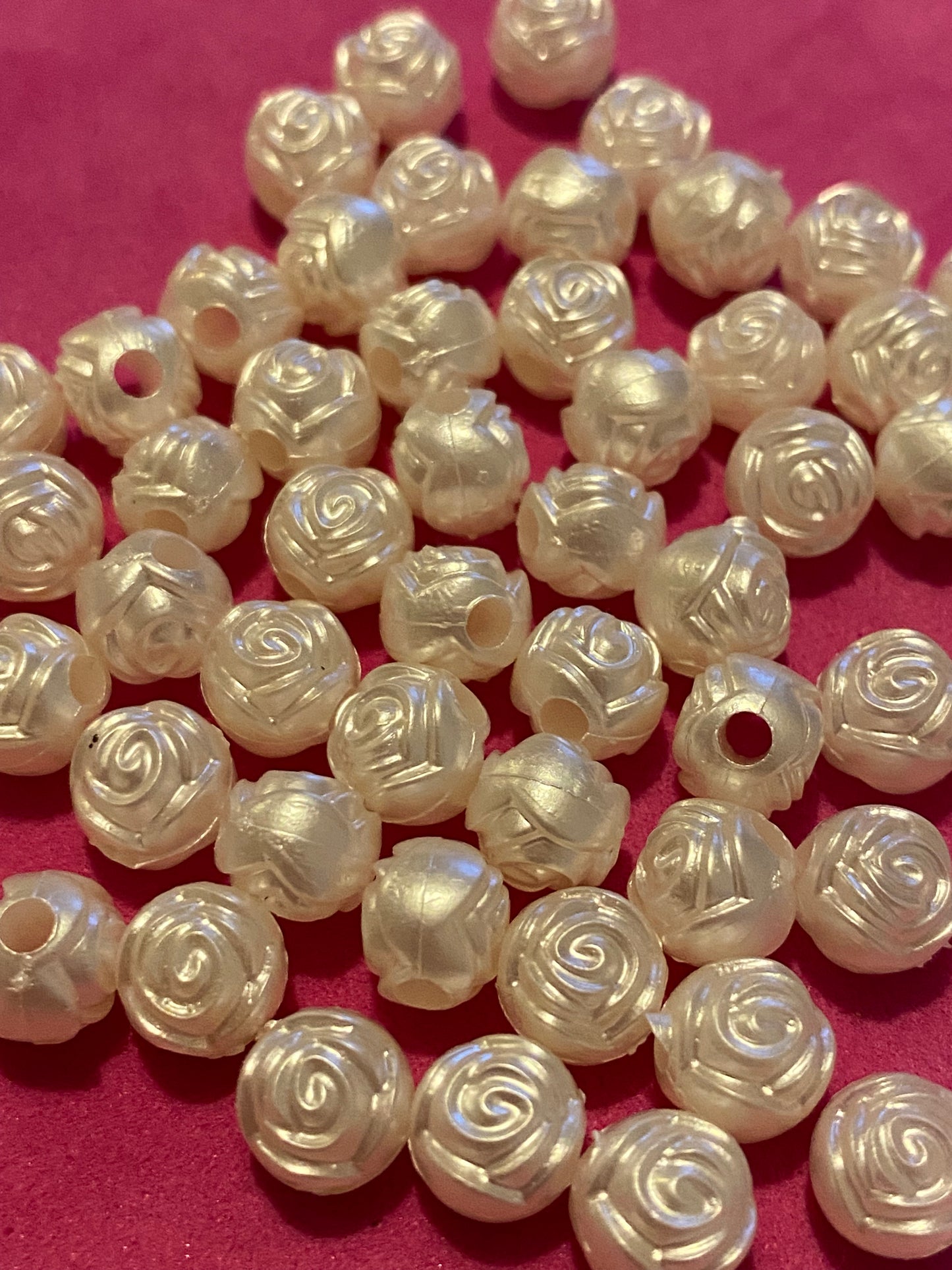 50 Rose Bub Beads 8mm