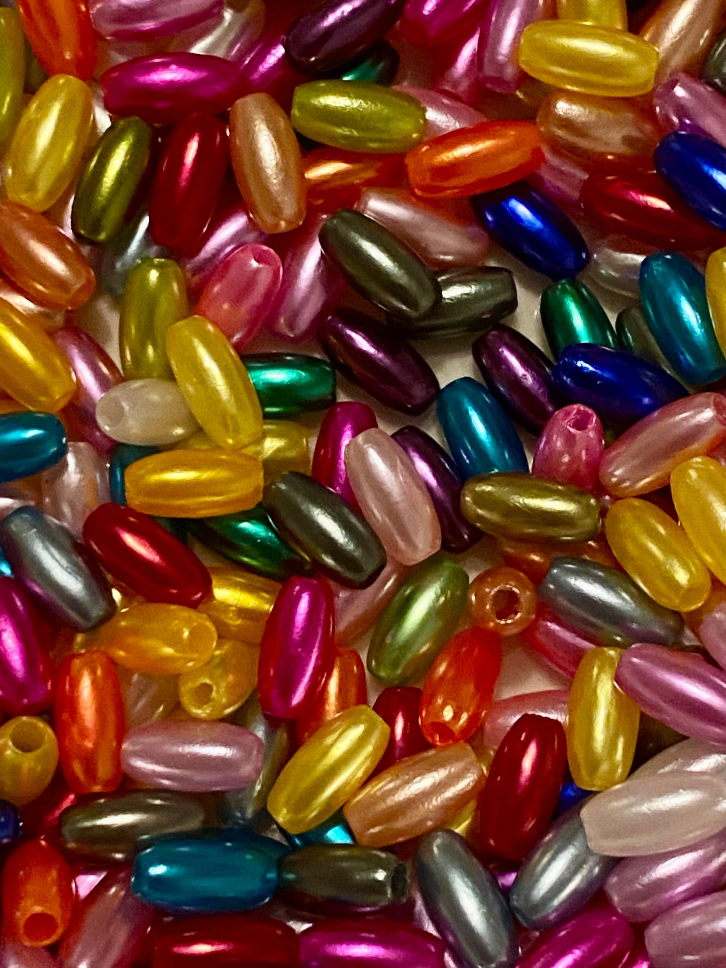 100 x Oval Multicoloured Beads 8mm