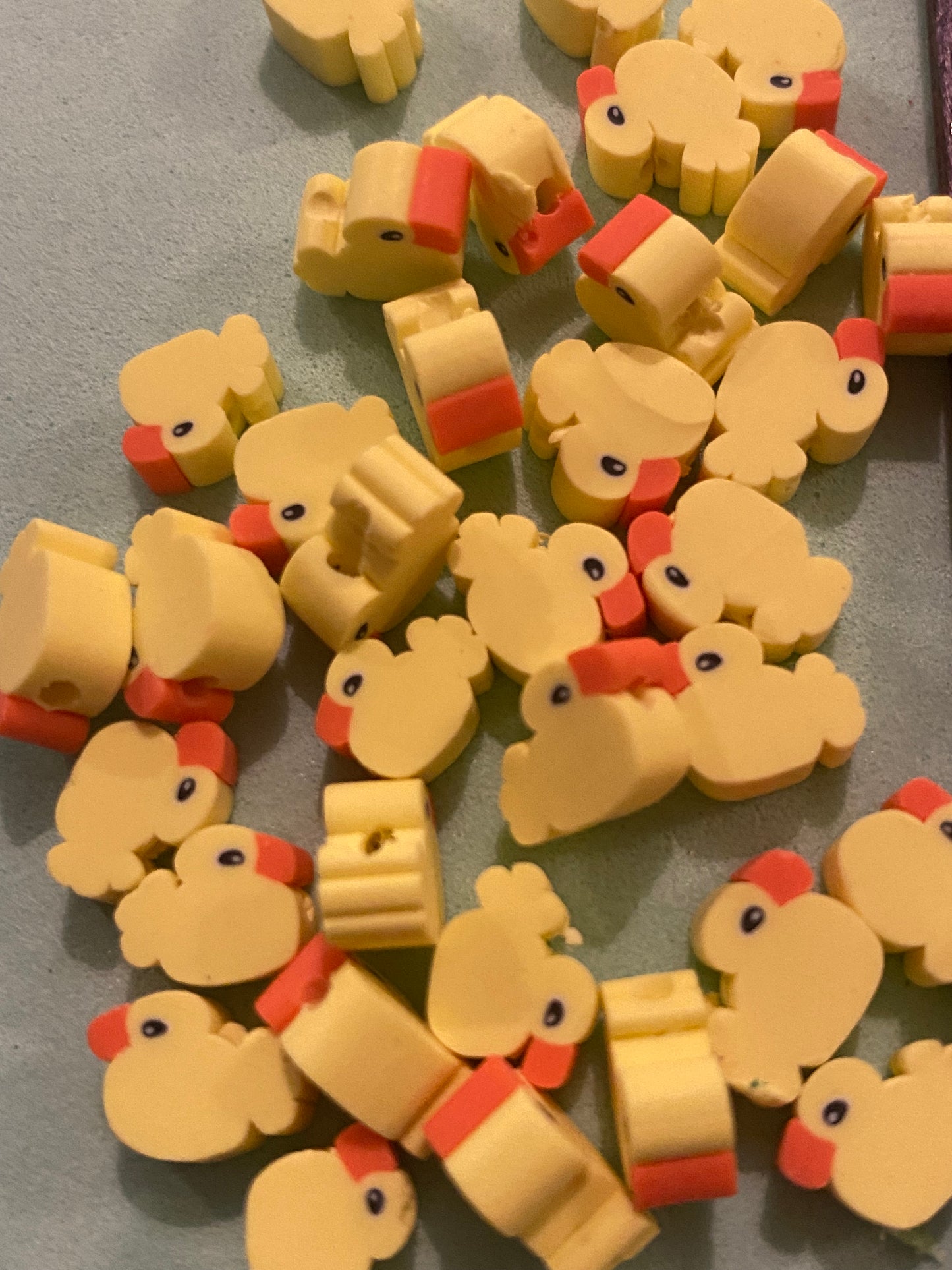 36 Cute Polymer Clay Duck Beads Suitable for all forms of Jewellery making and Crafting