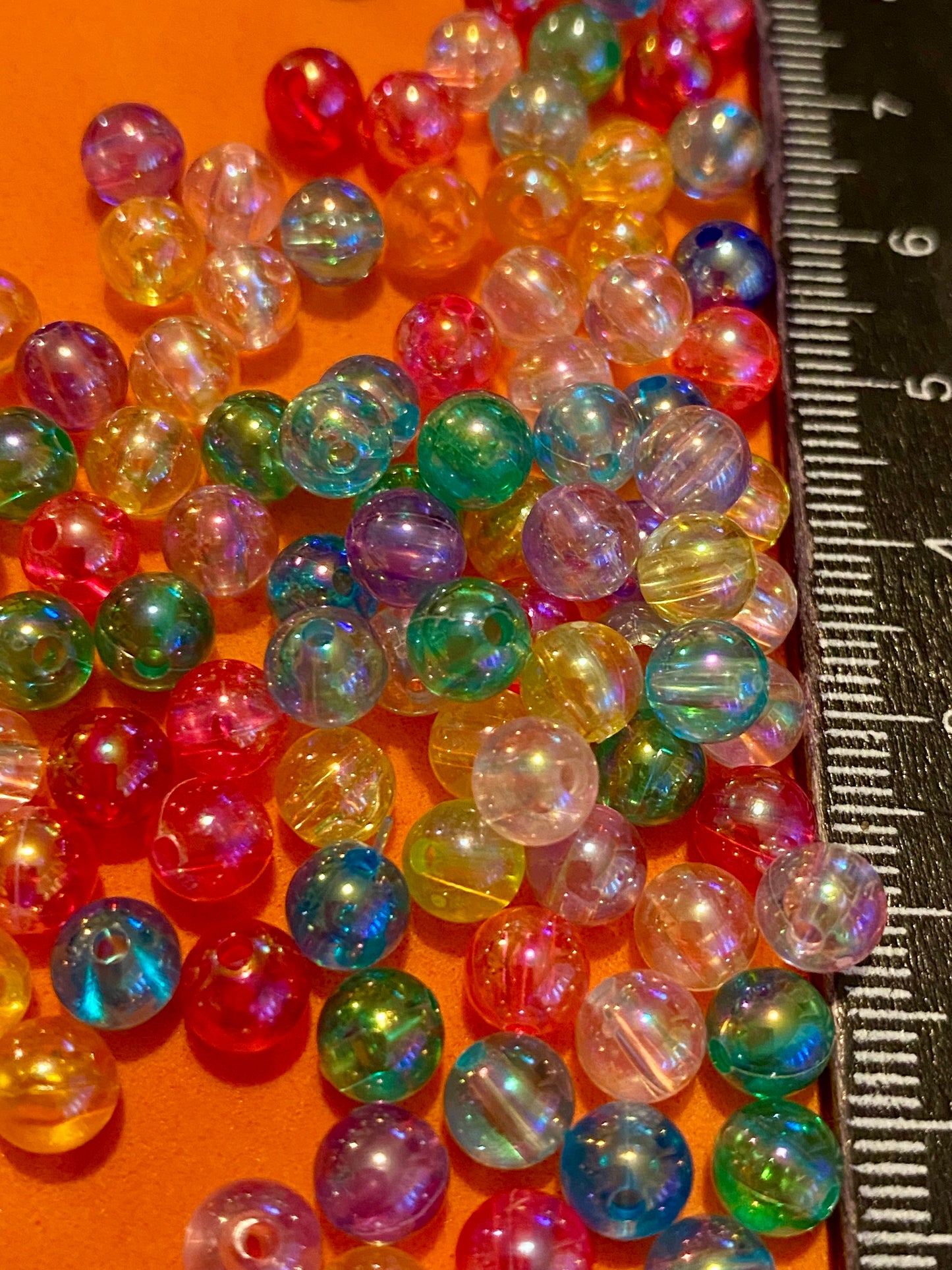 100 x Bubble Look Multicoloured Beads 6mm