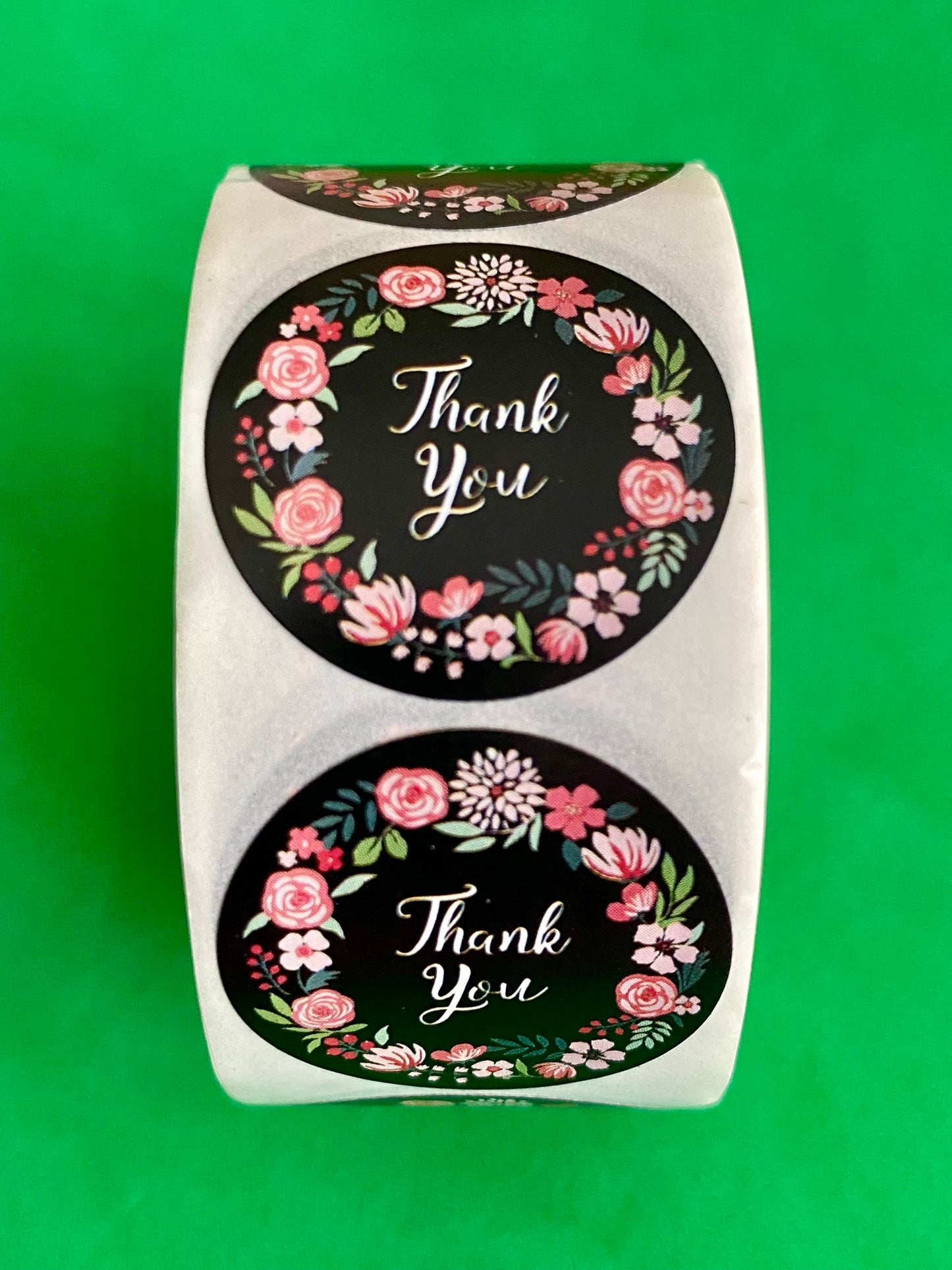 500 Floral Thank You Stickers