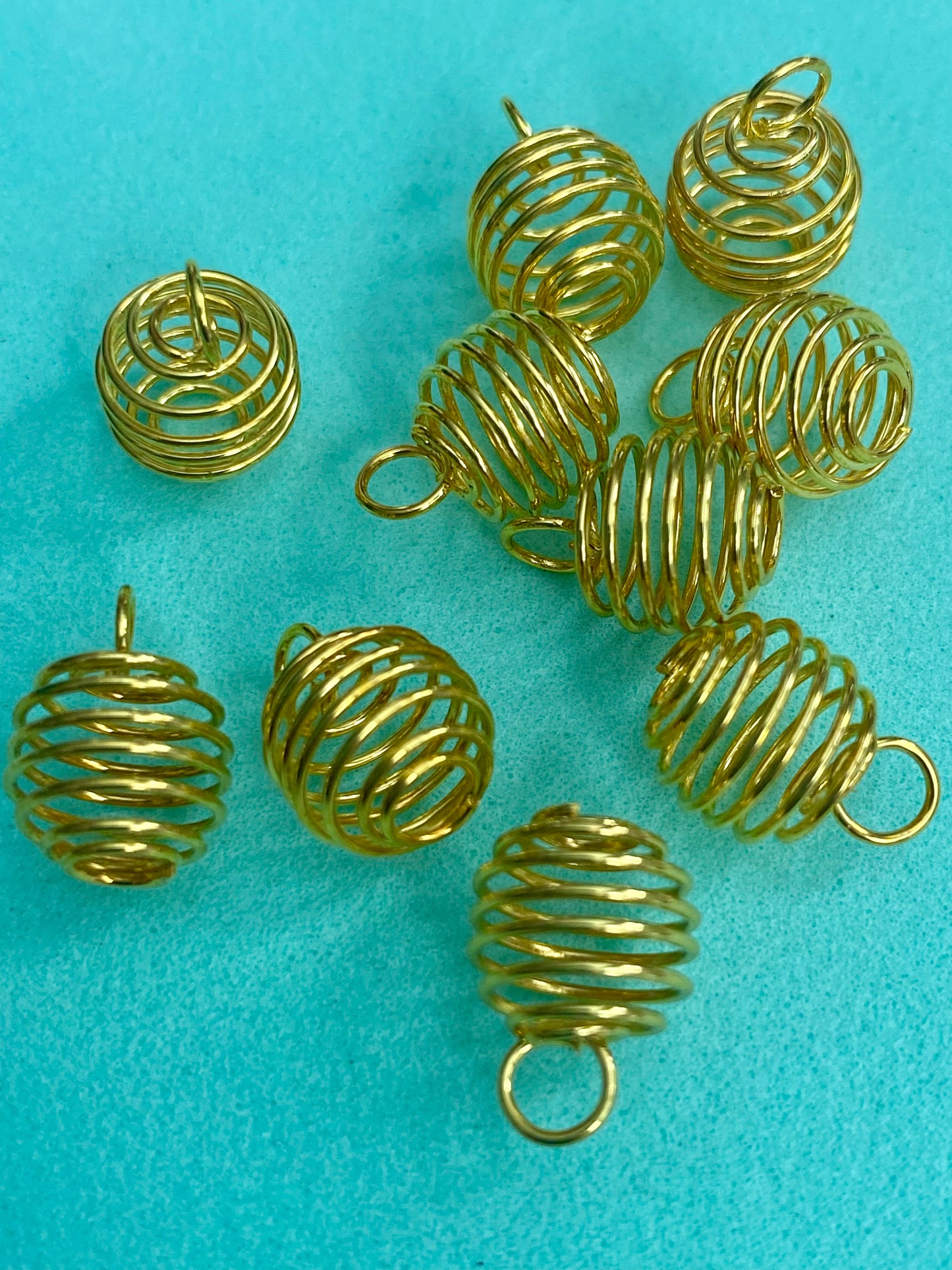 10 x Diy Earring Spring Ball Shaped Gold or Silver Coloured