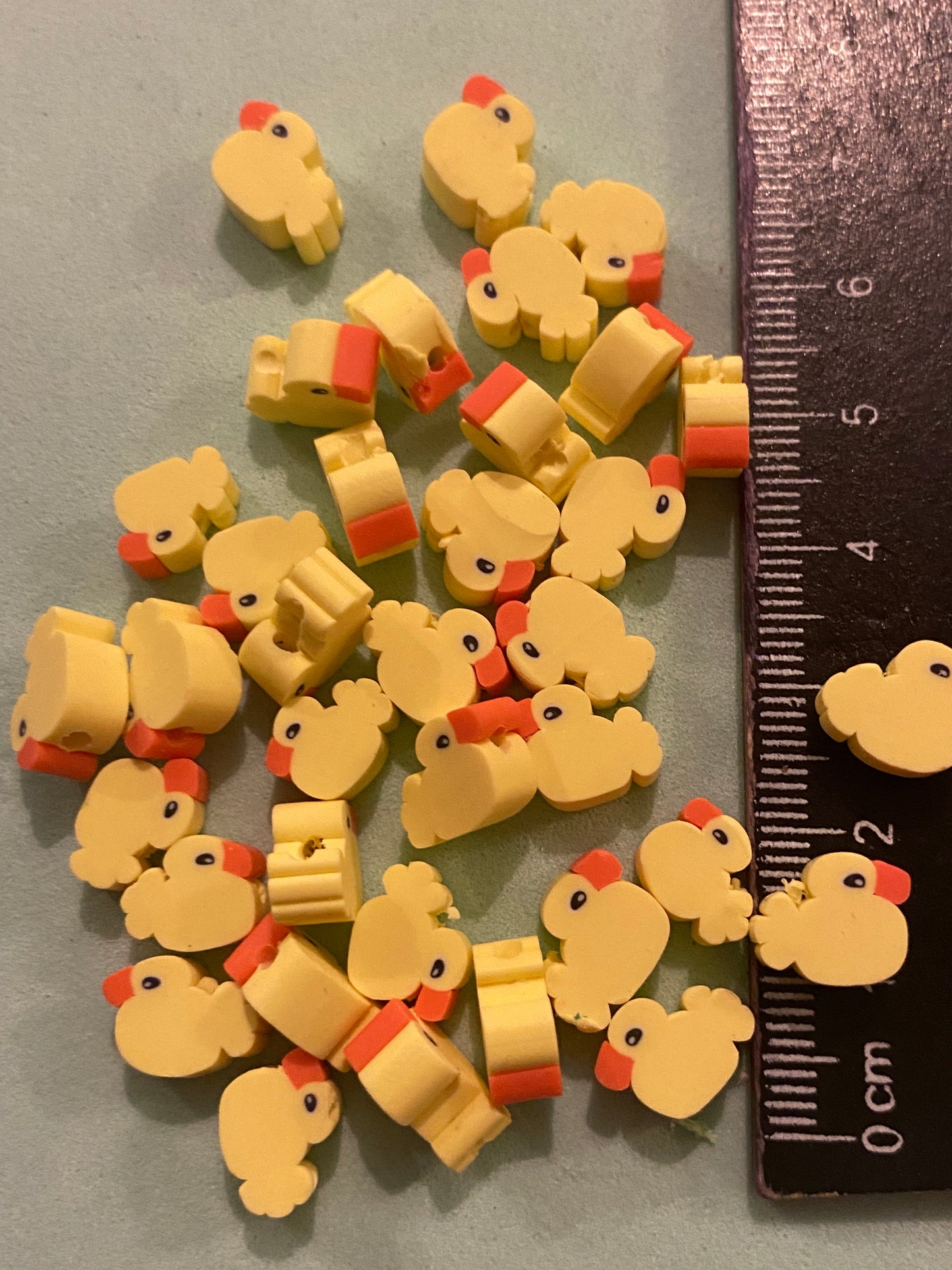 36 Cute Polymer Clay Duck Beads Suitable for all forms of Jewellery making and Crafting