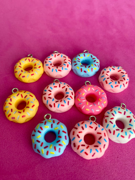 Doughnut charm jewellery crafting sprinkles multicoloured 