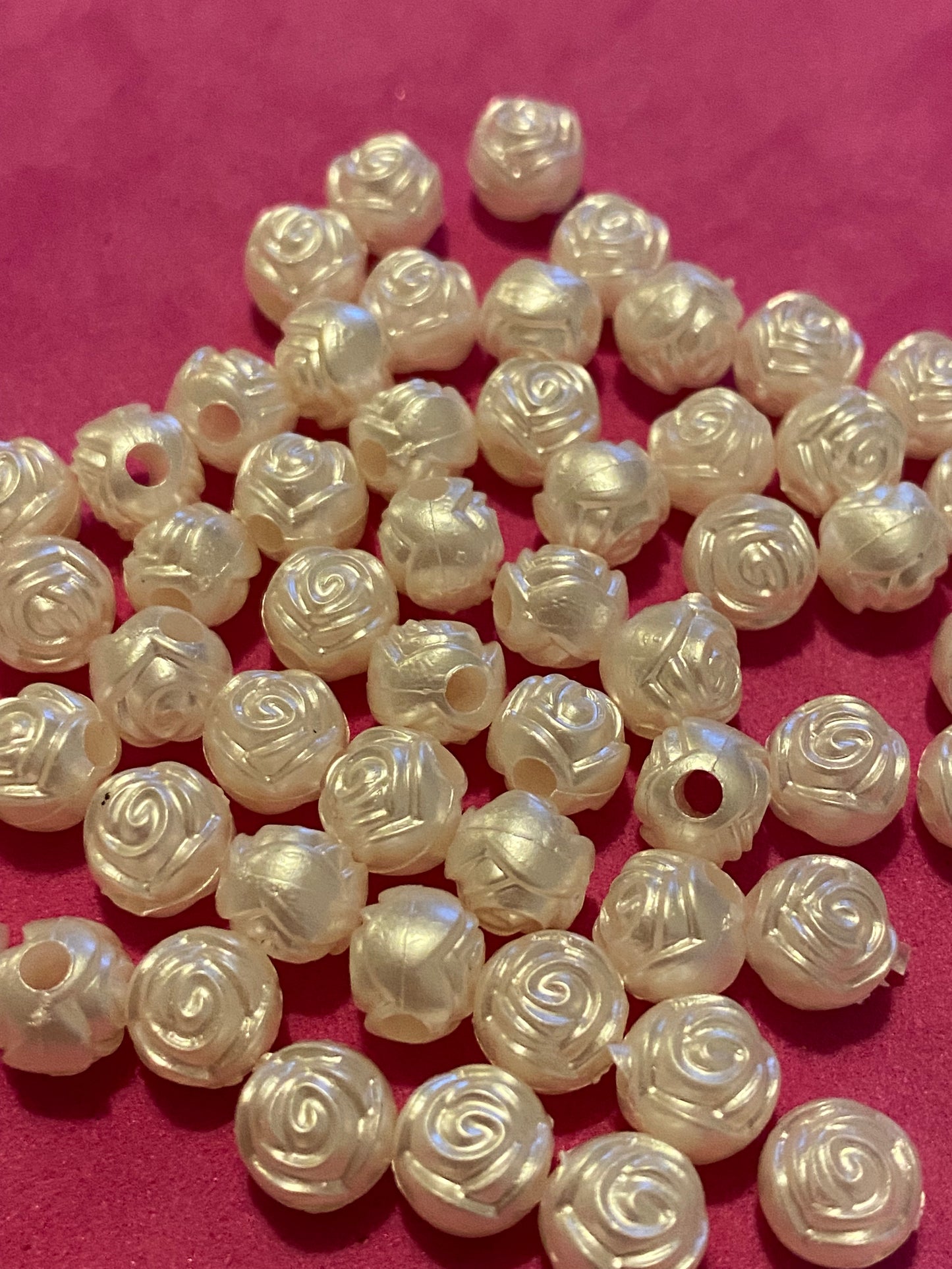 50 Rose Bub Beads 8mm