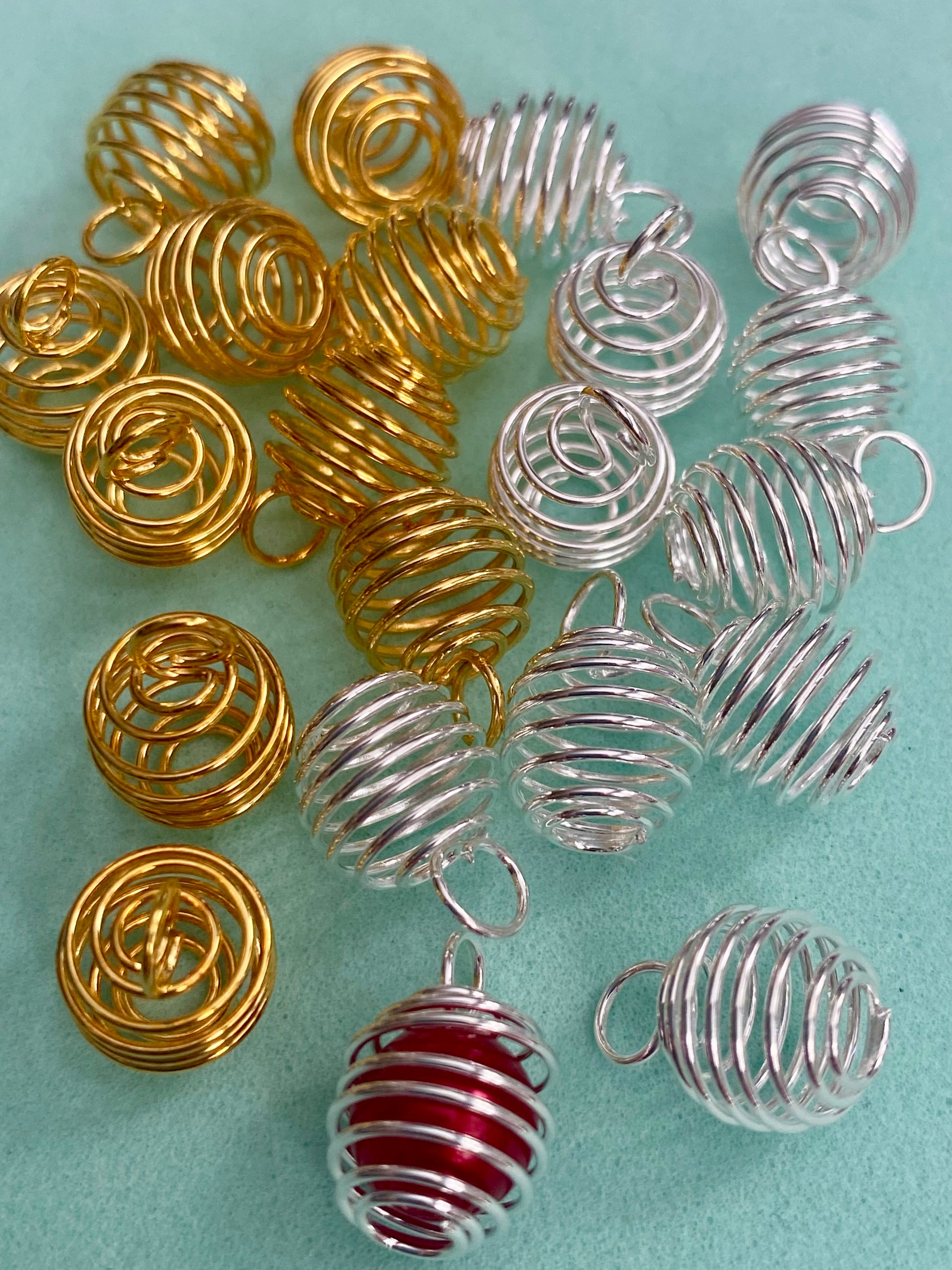 Findings earrings jewellery spiral bead crafting gold silver 