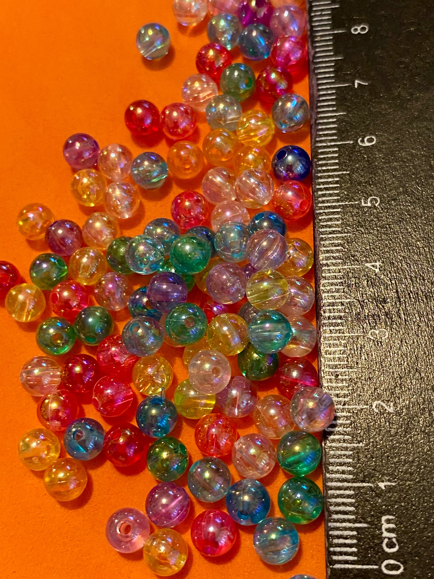 100 x Bubble Look Multicoloured Beads 6mm