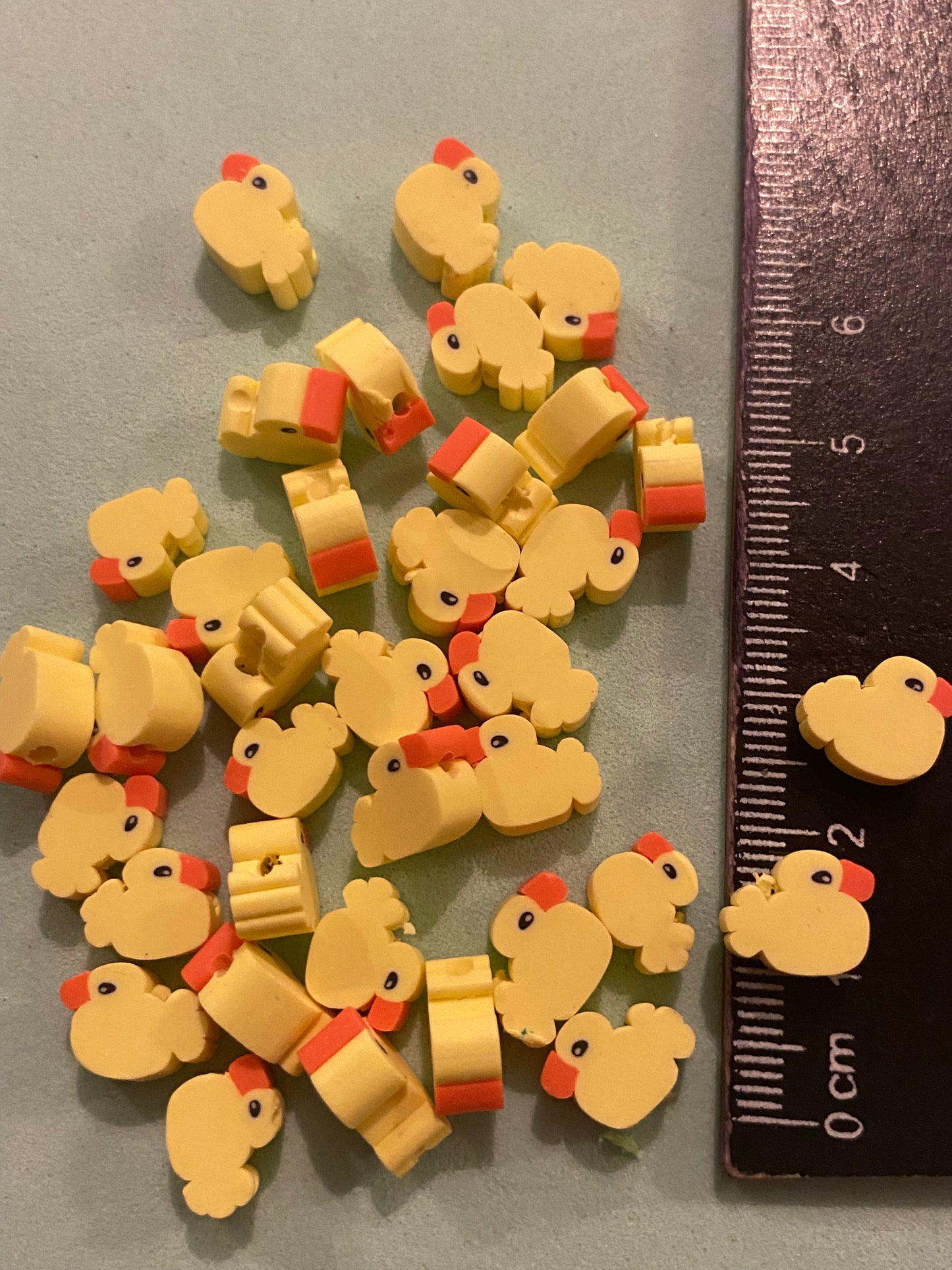 36 Cute Polymer Clay Duck Beads Suitable for all forms of Jewellery making and Crafting