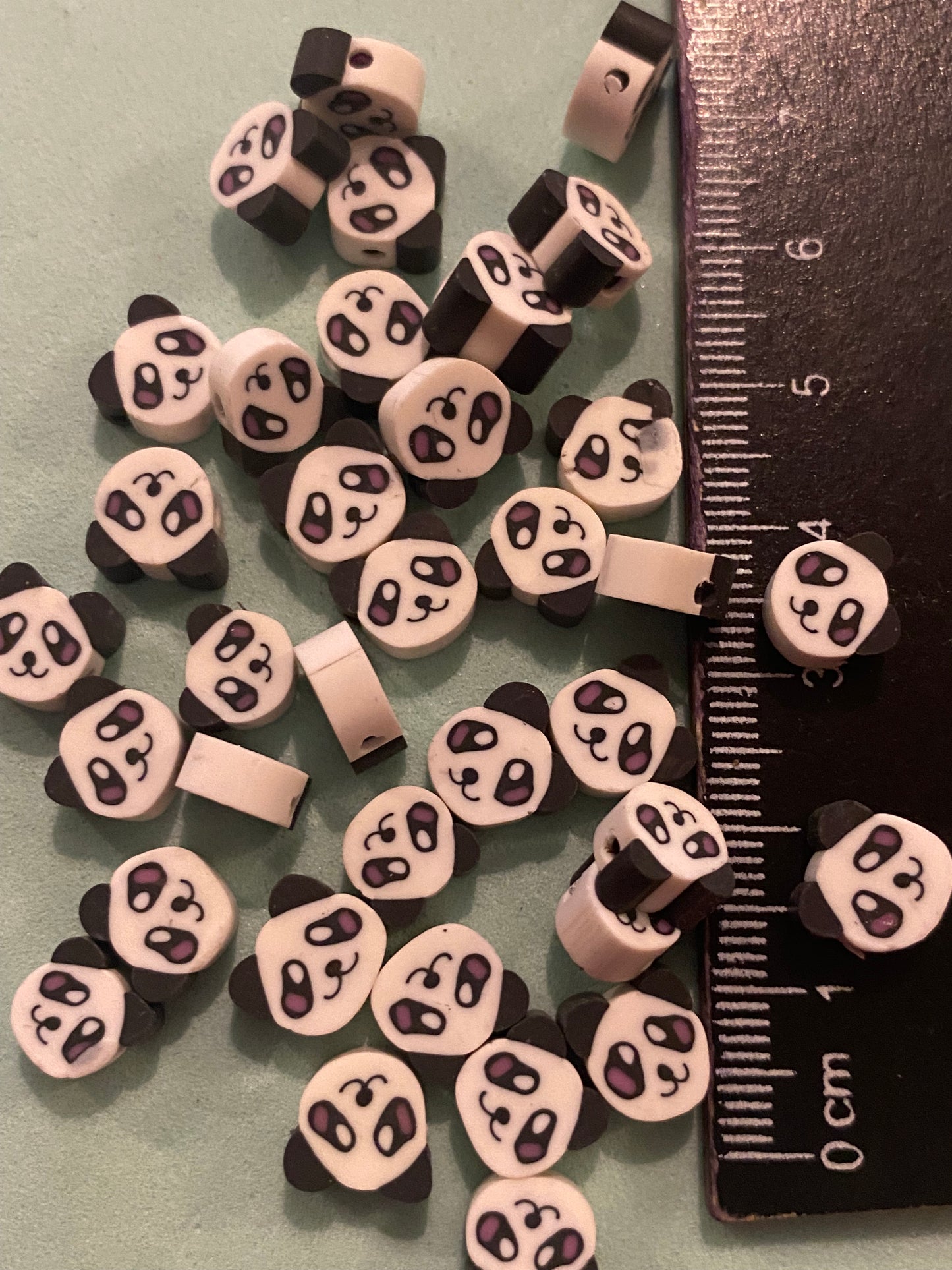 40 Polymer Clay Panda Heads Beads Suitable for Jewellery making and Crafting