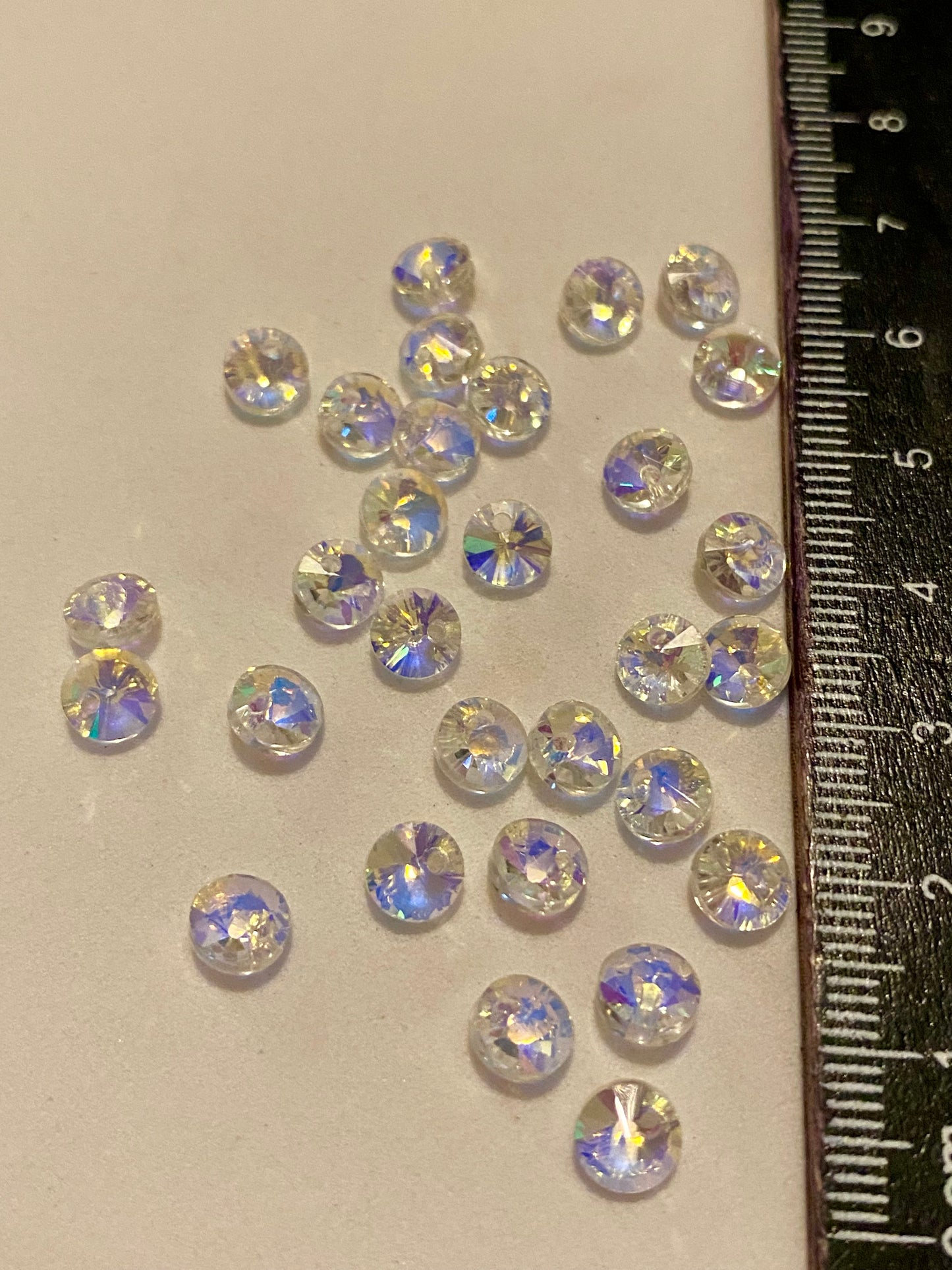 30 Crystal Glass Beads 6mm