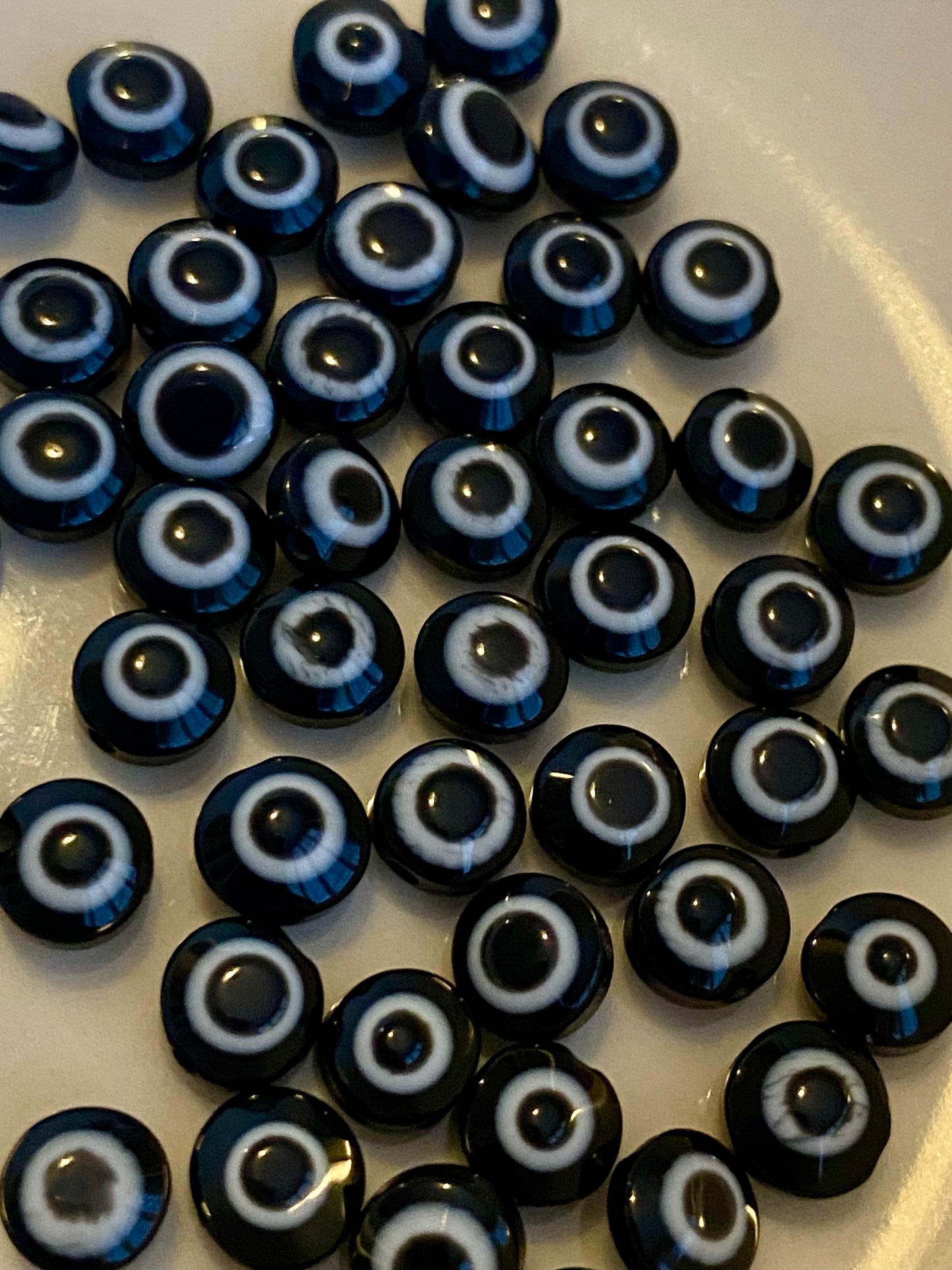 50 Black and White Eye Beads