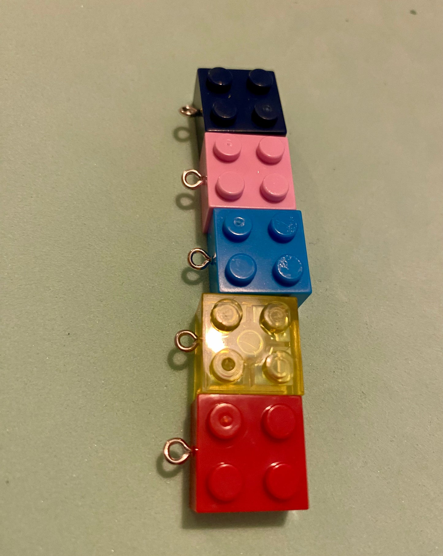 5 Assorted Coloured Brick Charms