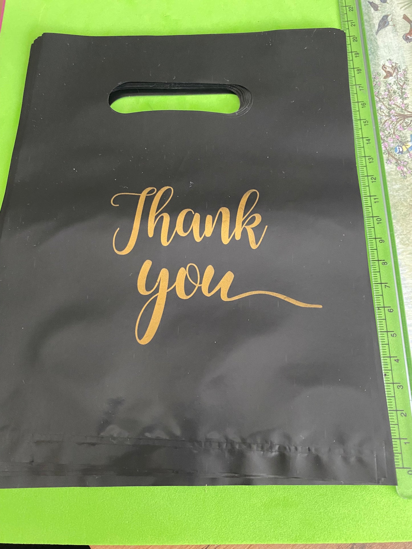 40 Black and Gold Carrier Bags  measurements 20cm  by 16cm