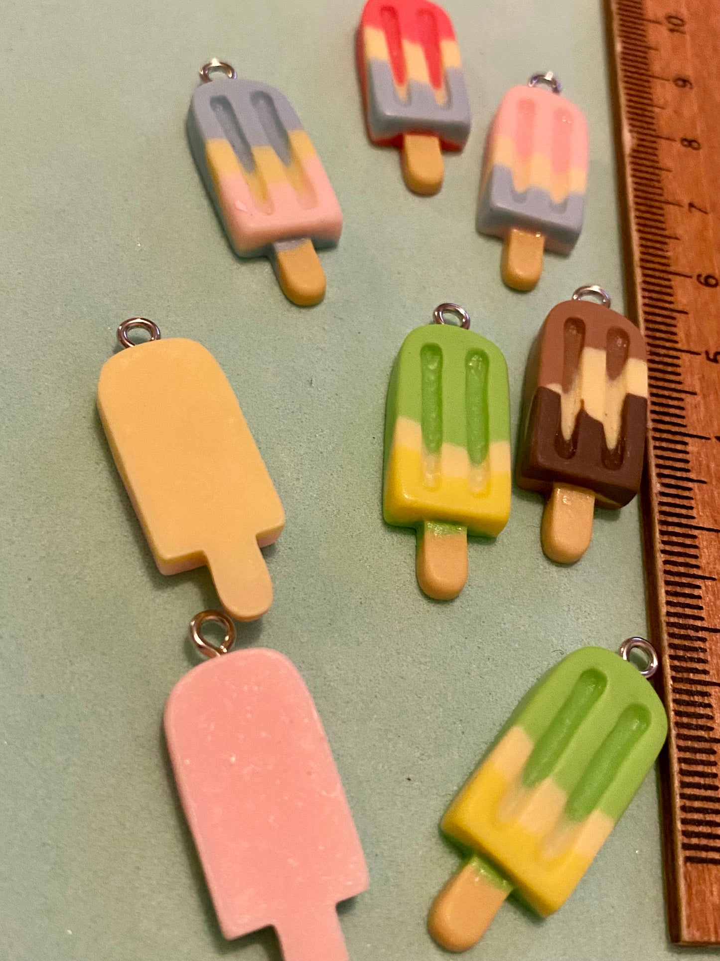 8 Ice Lolly Charms 30mm