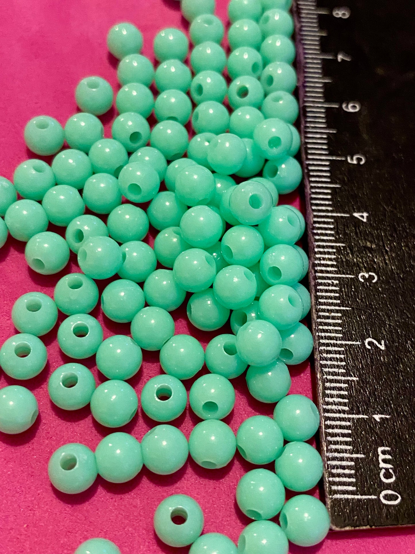 100 x 6mm Turquoise Coloured Beads