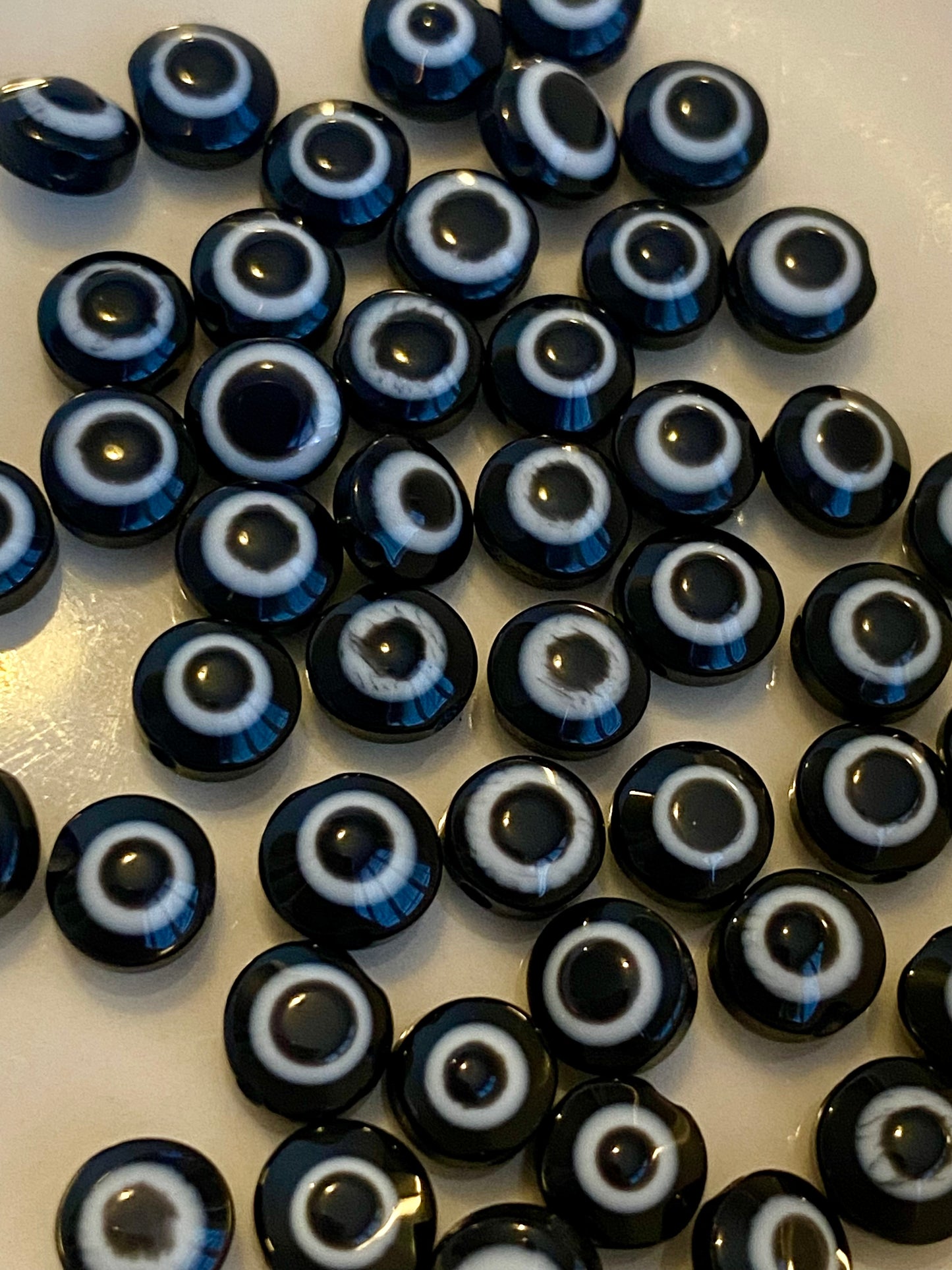 50 Black and White Eye Beads