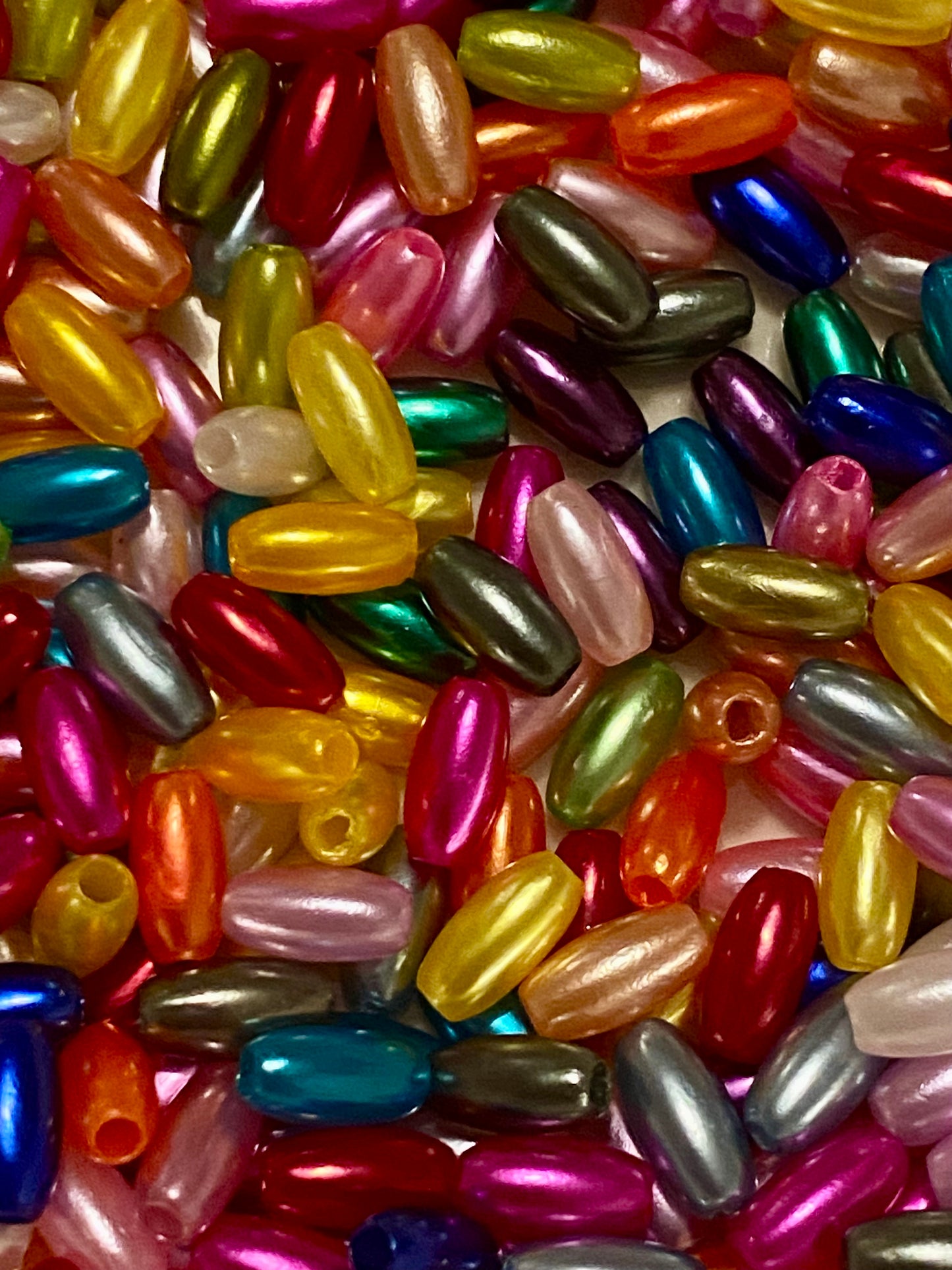 100 x Oval Multicoloured Beads 8mm