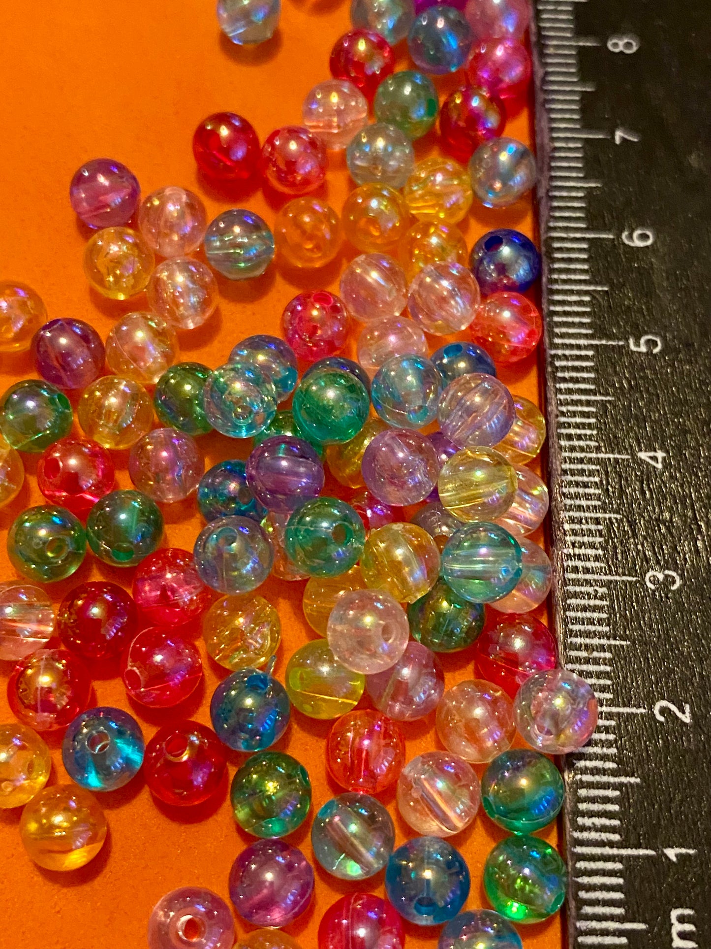 100 x Bubble Look Multicoloured Beads 6mm