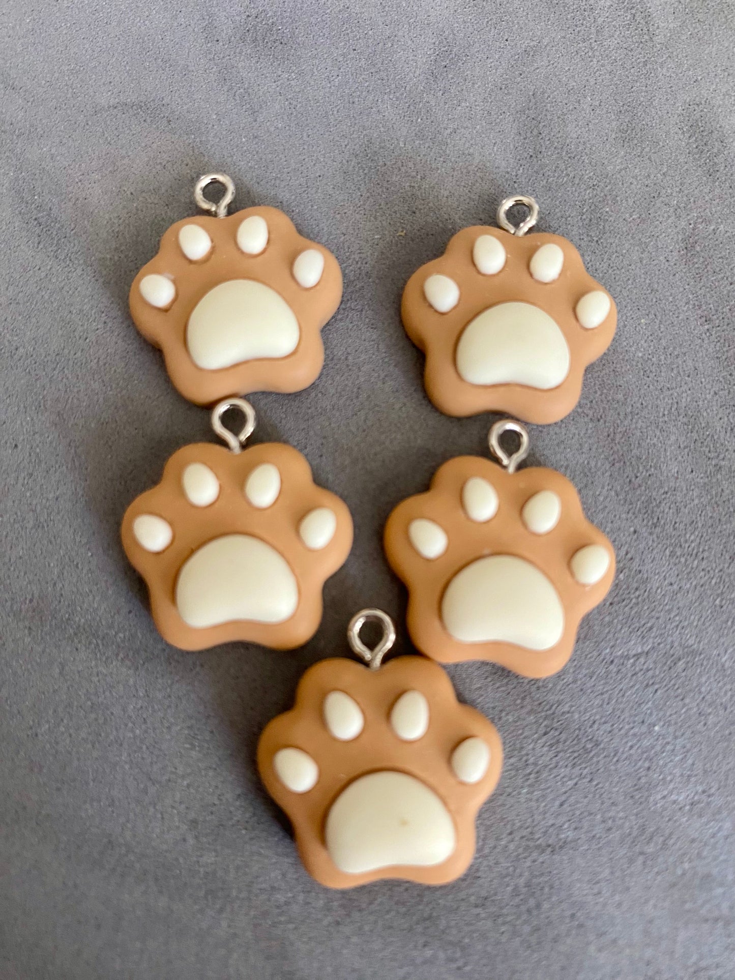 5 Super Cute Cat Paw Charms Choose Colours