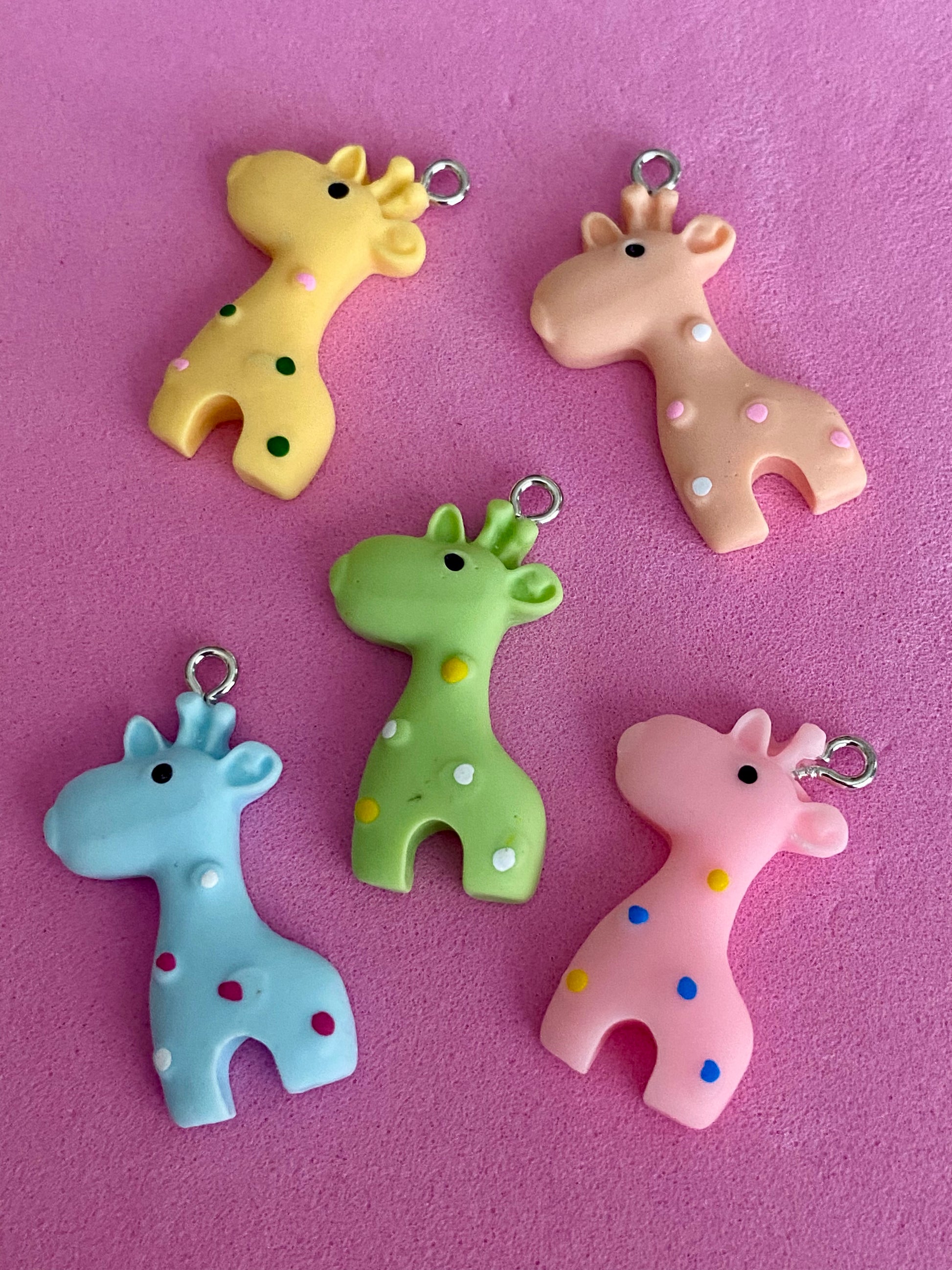 Giraffe charms pastel animals crafting craft 