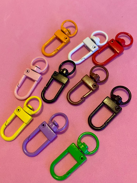 10 Assorted Coloured Swivel Keyrings