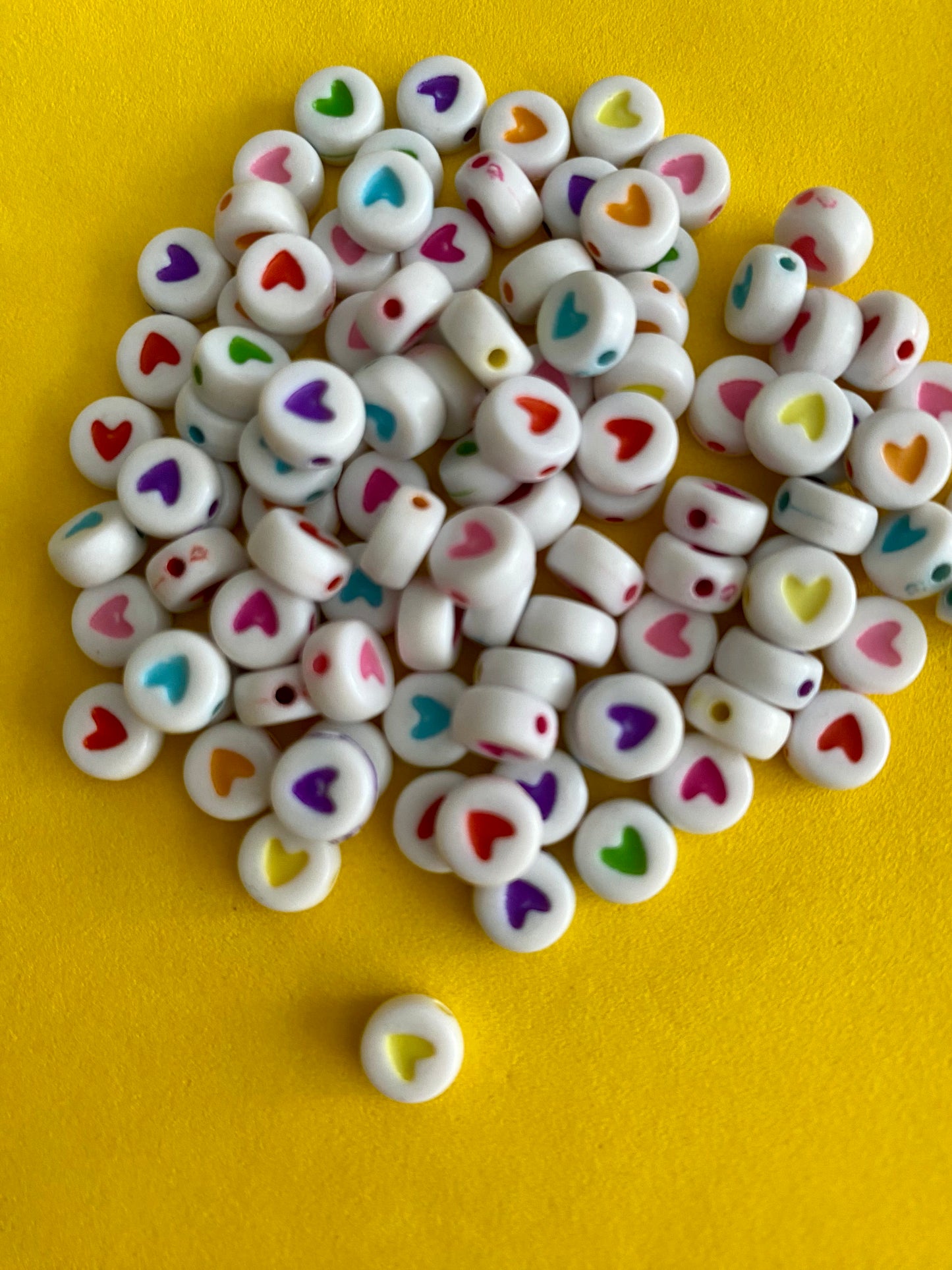 100 x 6mm Beads with Hearts for Diy Jewellery