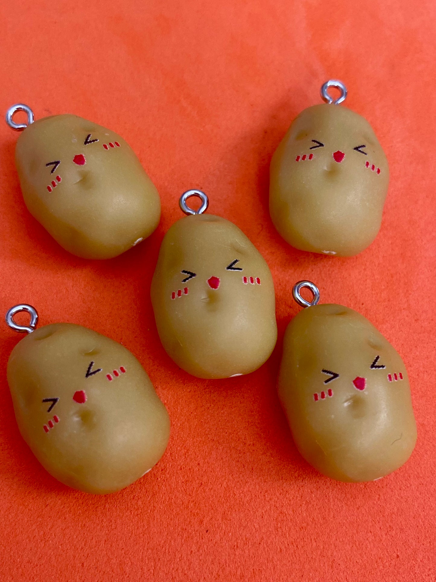 5 Hilarious Potato Charms With or Without Faces Suitable for Crafting Jewellery Keychains etc