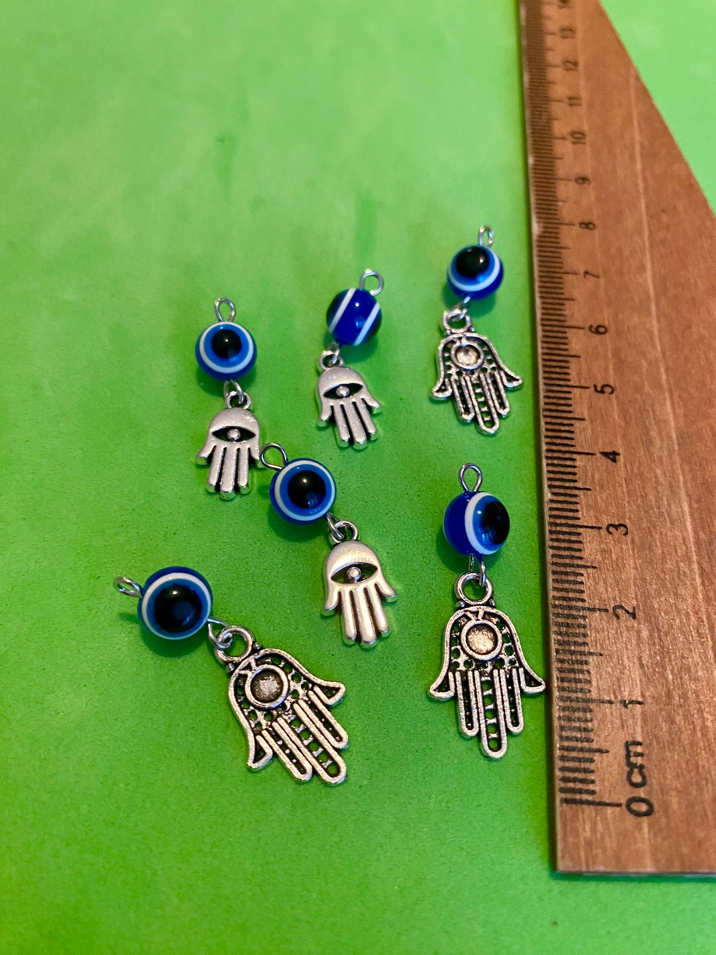 6 x Hamas Protected hand Charms and Beads