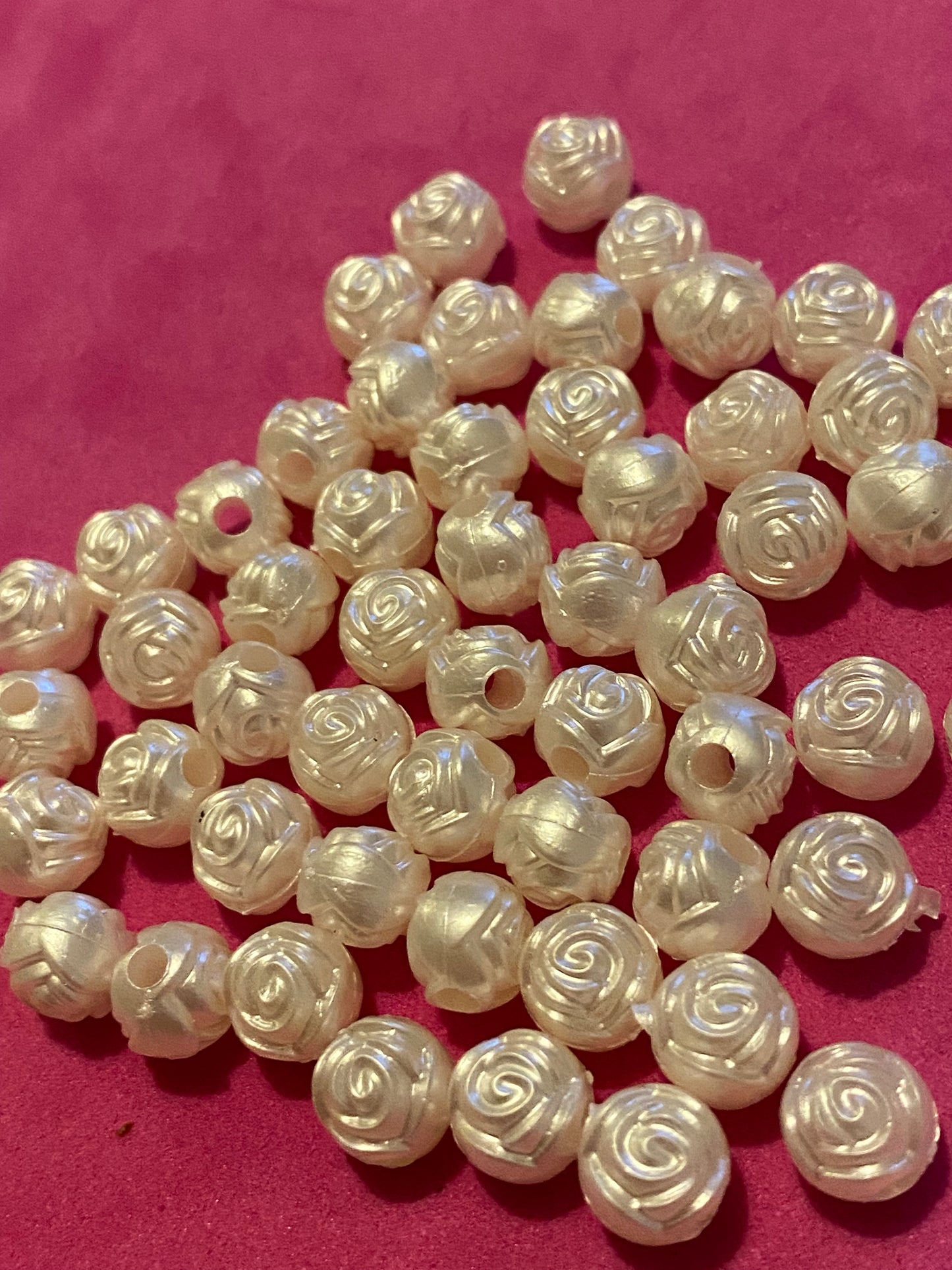 50 Rose Bub Beads 8mm