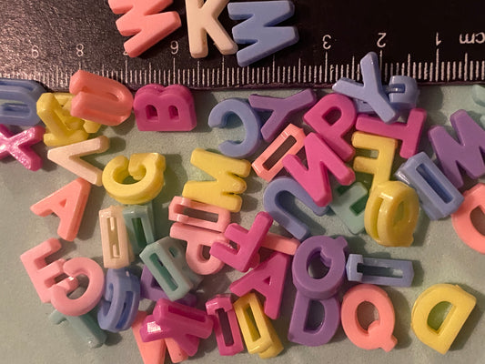 50 x Plastic Letter Beads suitable for Jewellery Making and Crafting