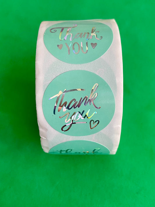 Thank you turquoise sales packaging stickers 