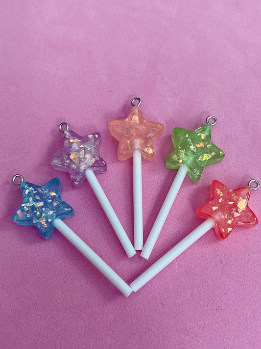 Lolly lollipop sparkly pastel acrylic charms Keyring’s jewellery 