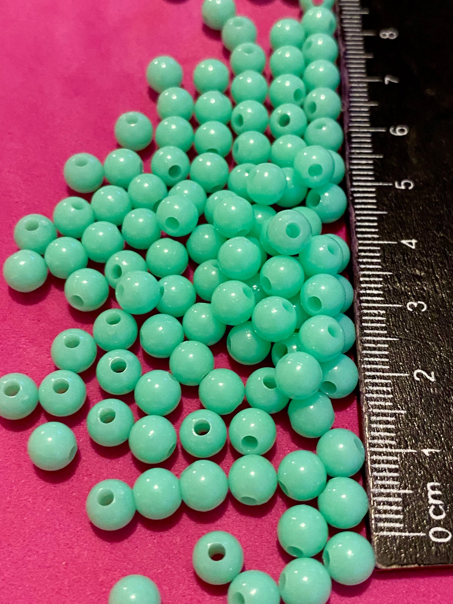 100 x 6mm Turquoise Coloured Beads