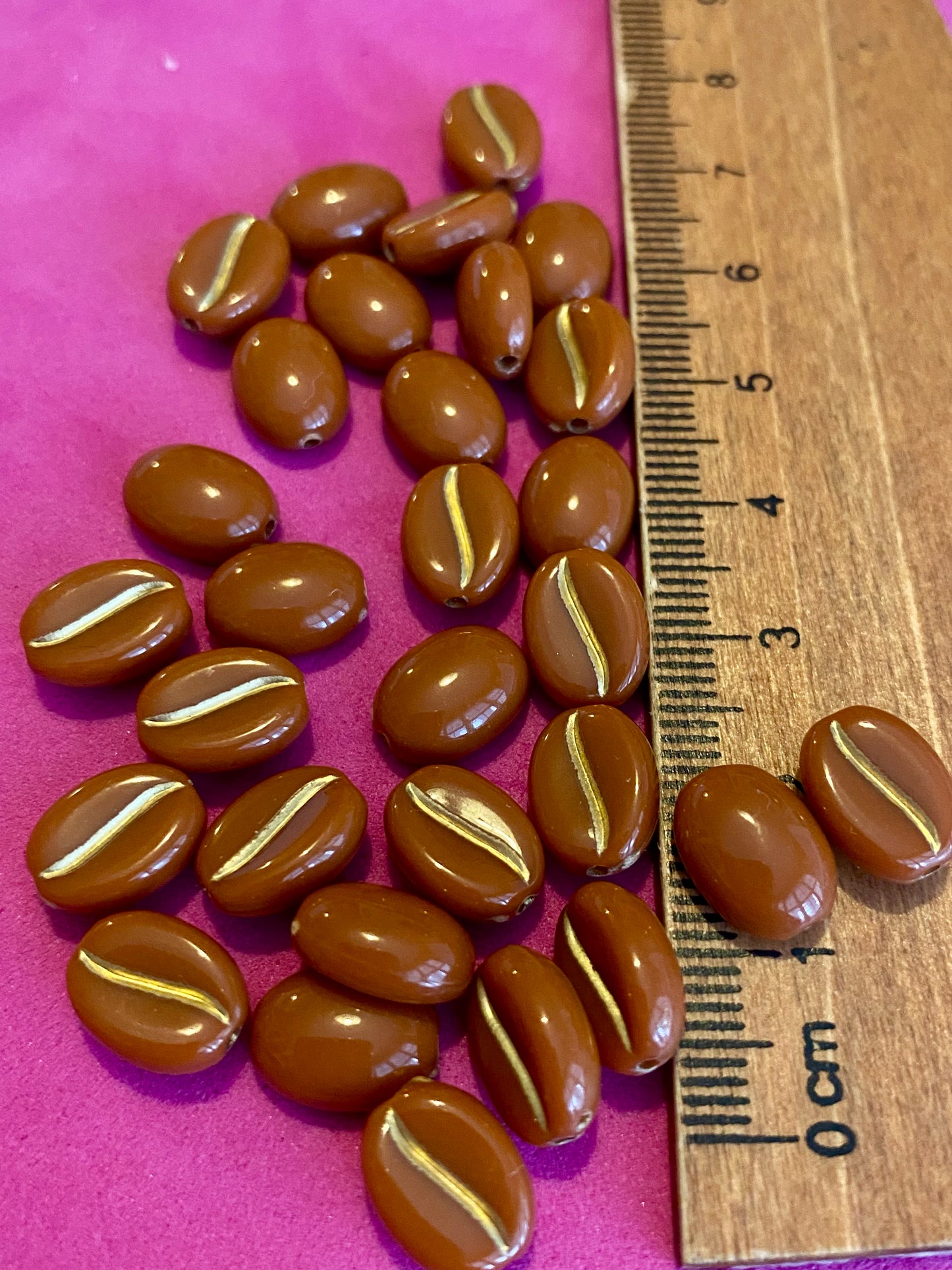 30 x Coffee Bean Beads Available in 2 Colours 10mm