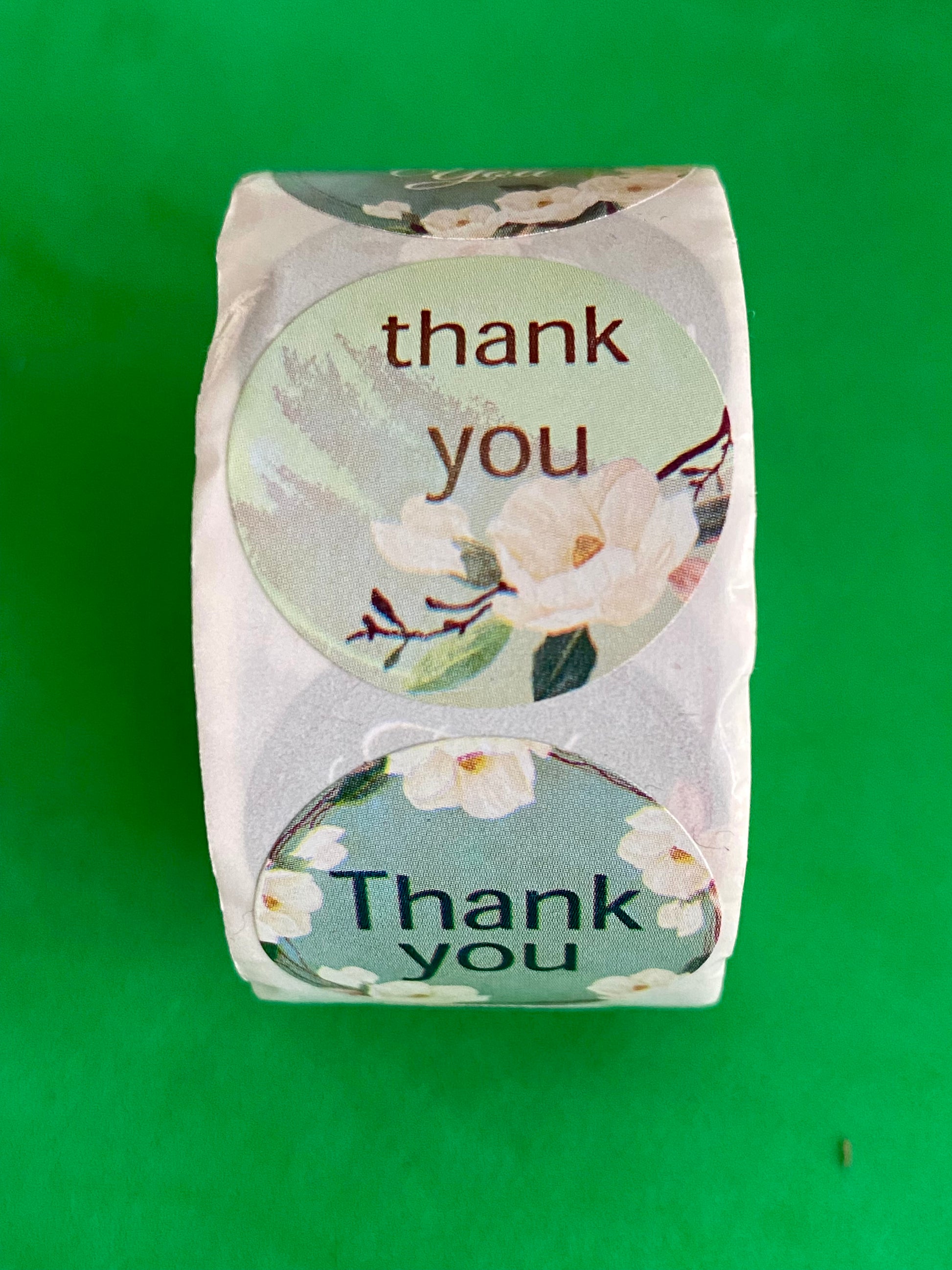 Thank you stickers business floral