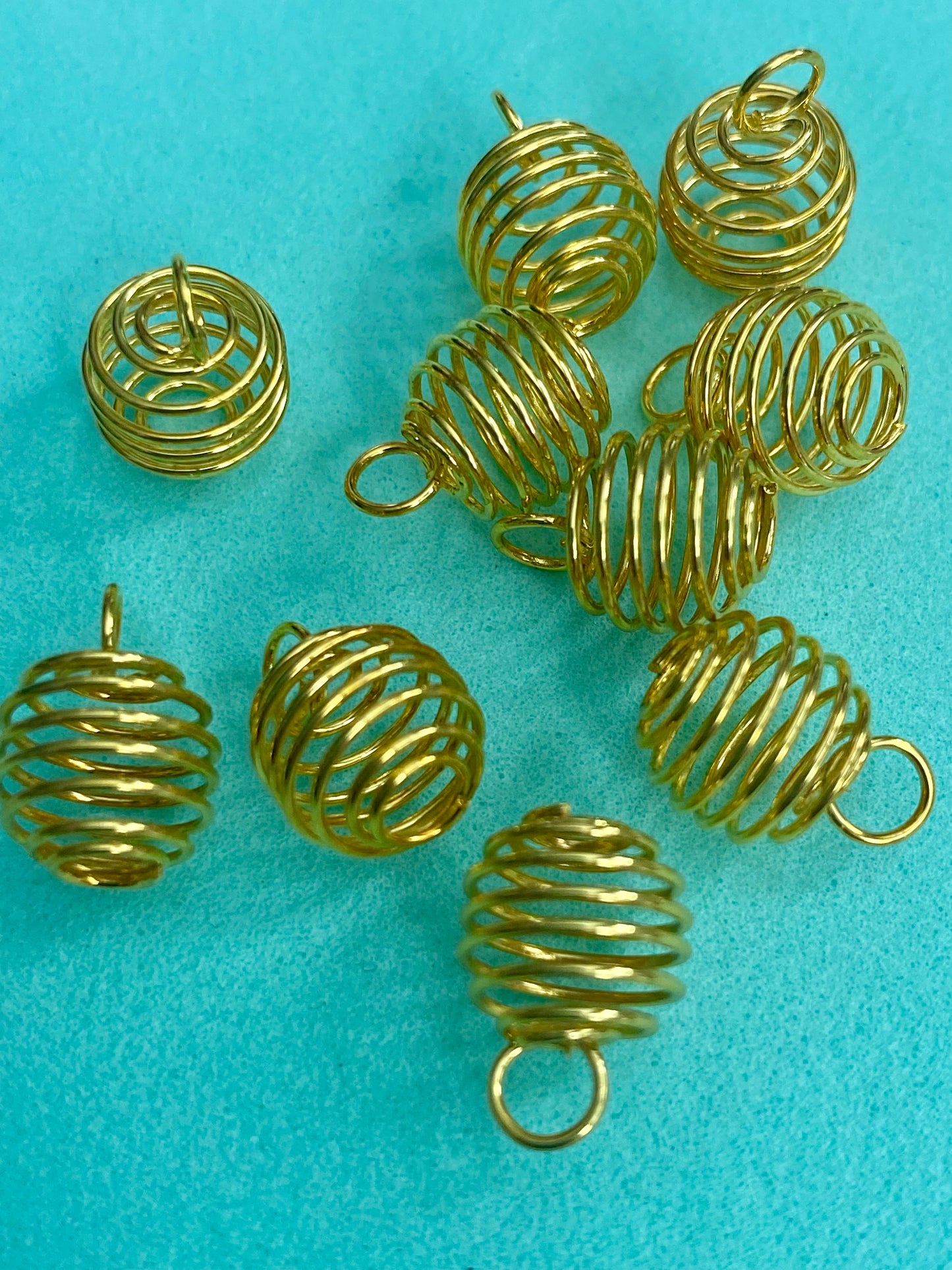 10 x Diy Earring Spring Ball Shaped Gold or Silver Coloured