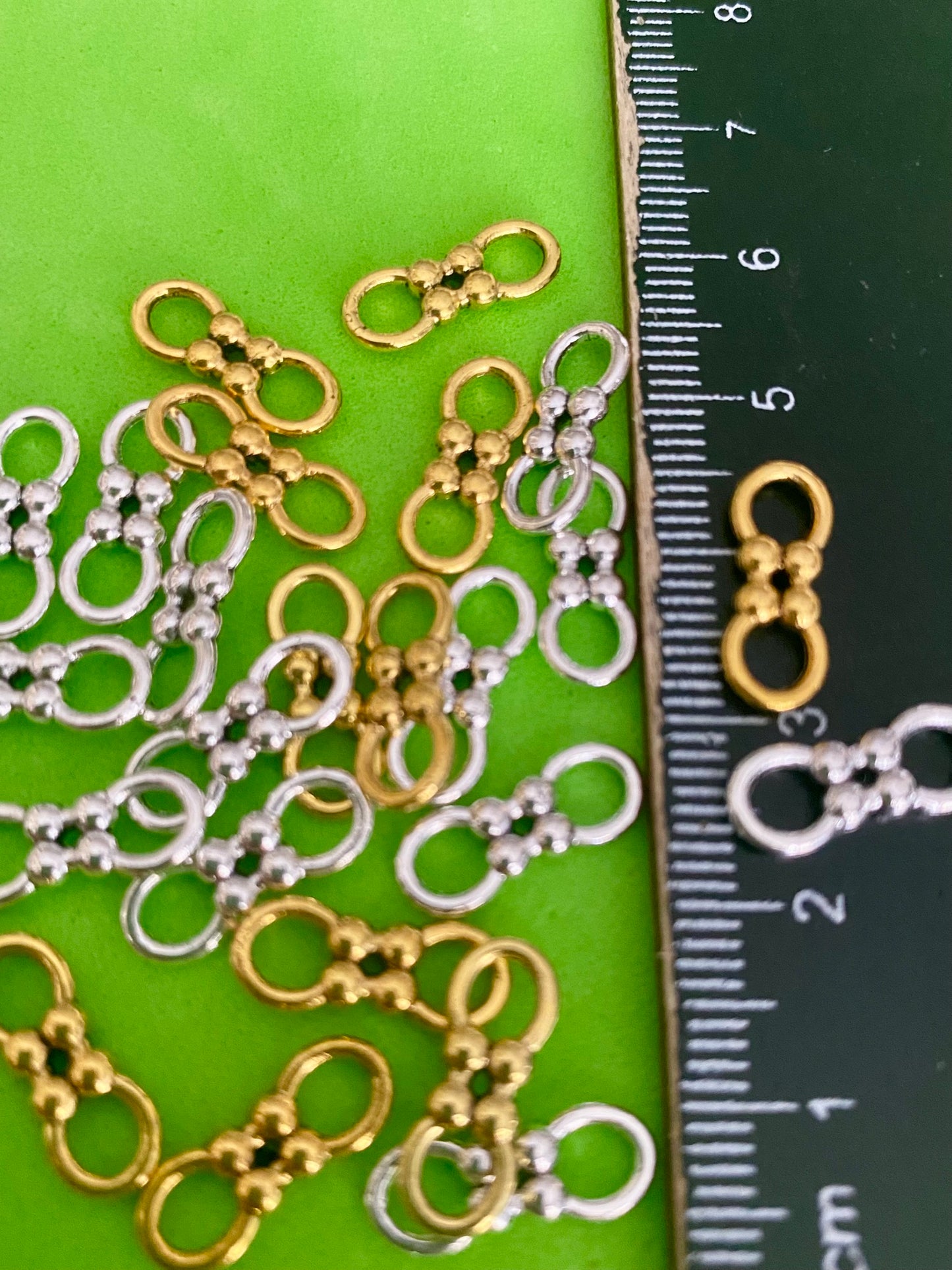 24 Gold and Silver Coloured Double Ended Connectors for Jewellery