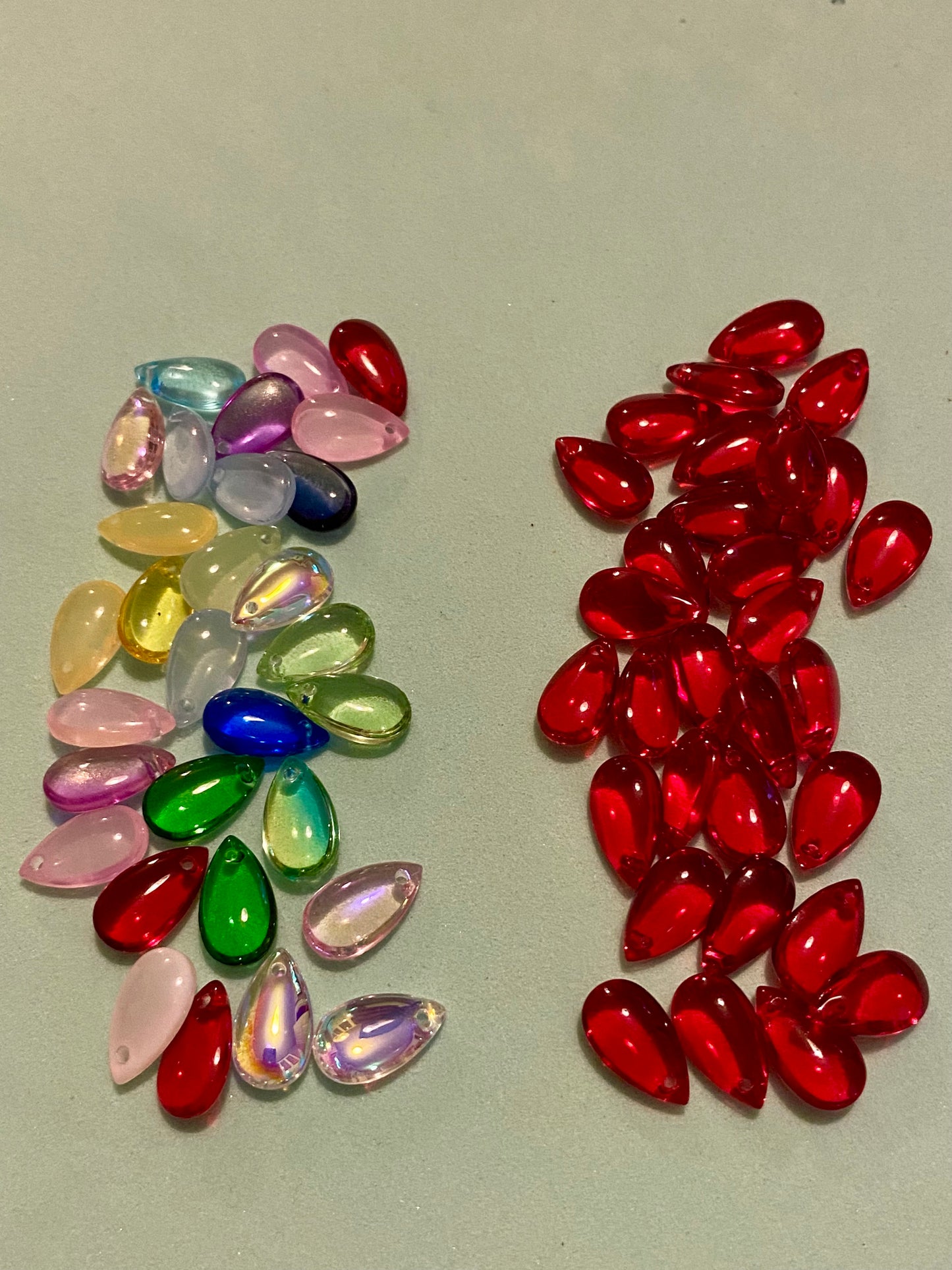 30 Glass Beads Red or Multicoloured 12mm