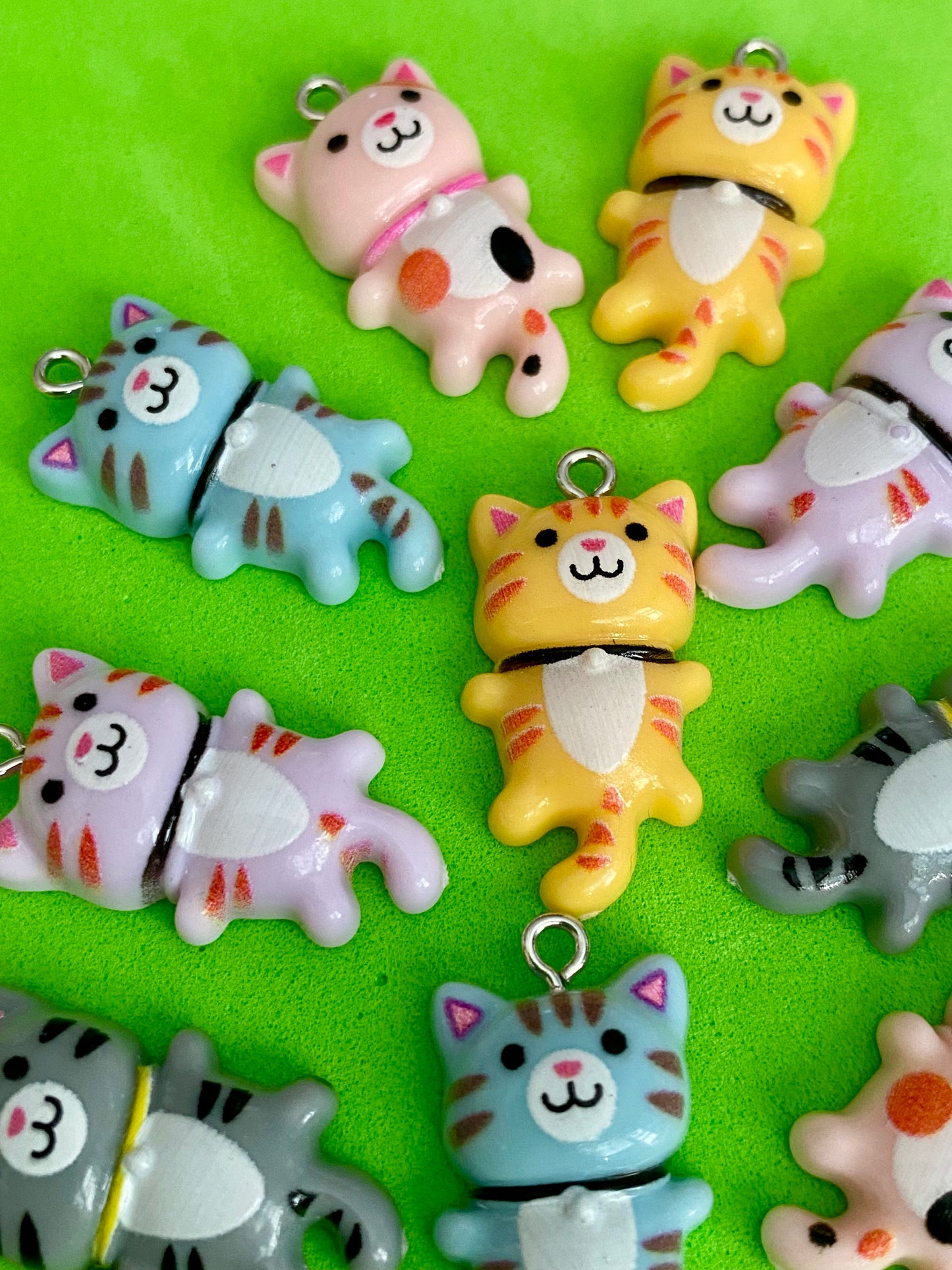 10 Assorted Cat Charms 30mm